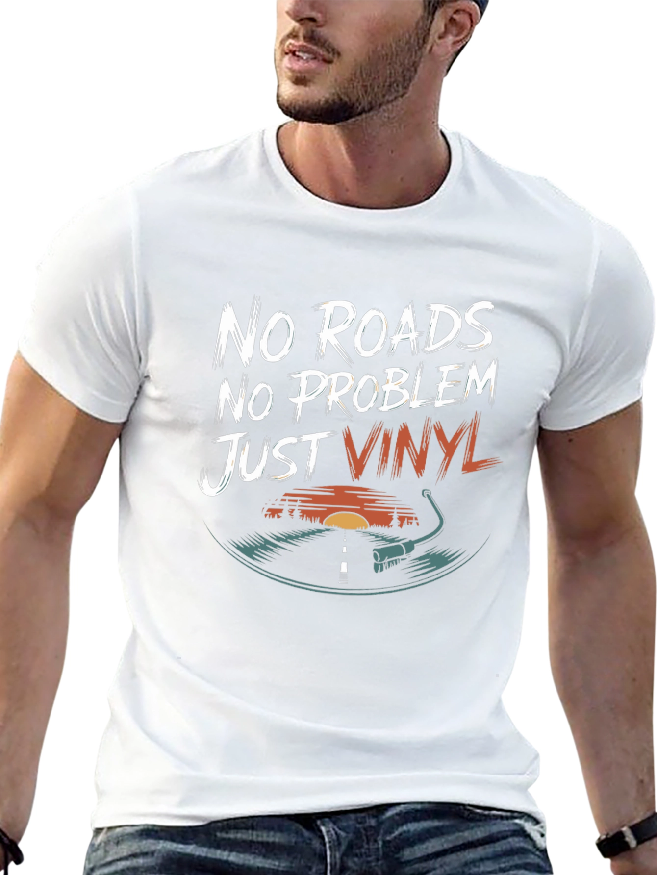 Black Vinyl Music T-Shirt - No Roads, No Problem view 13