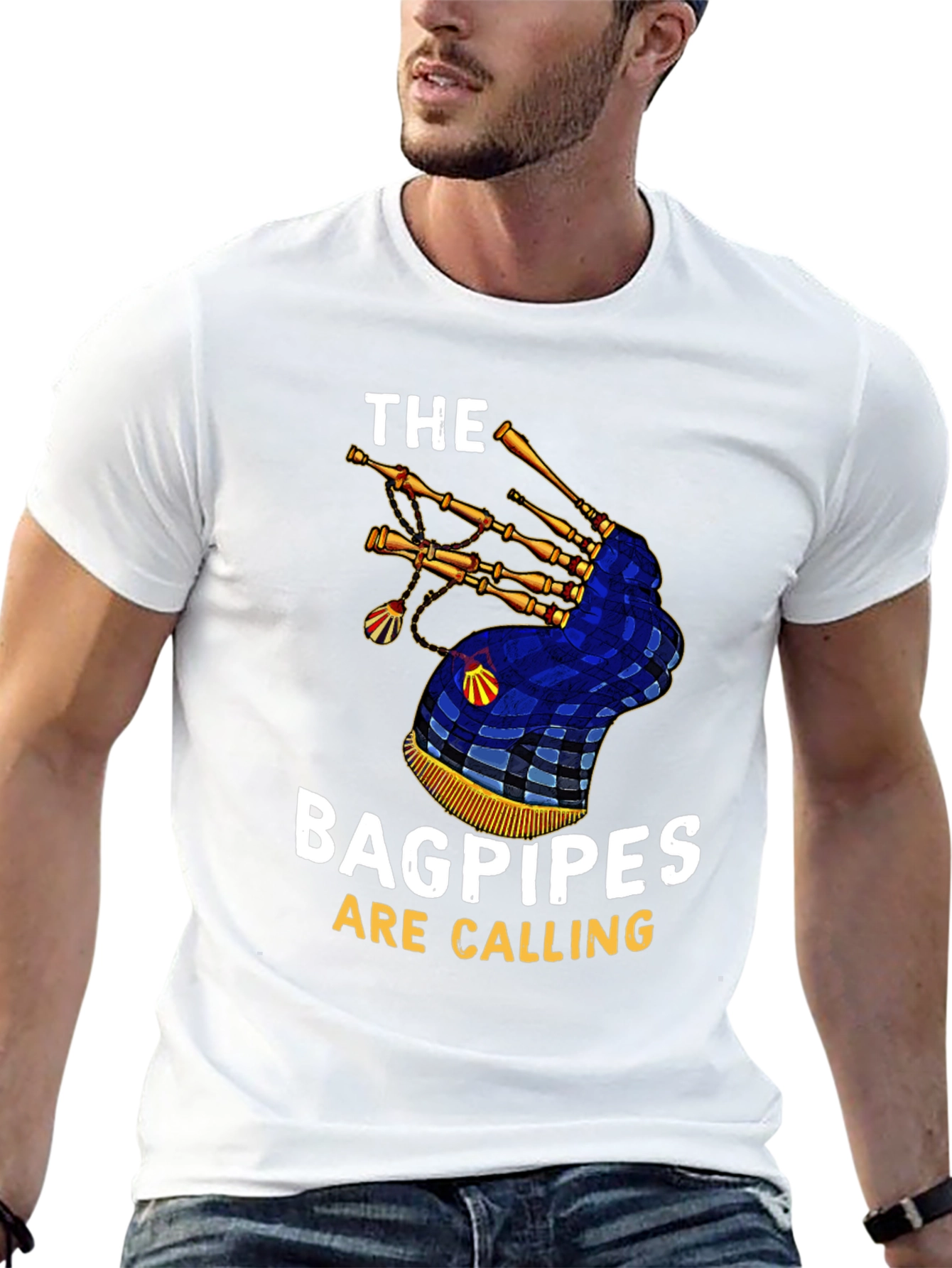 Black Bagpipes Are Calling Graphic T-Shirt view 13
