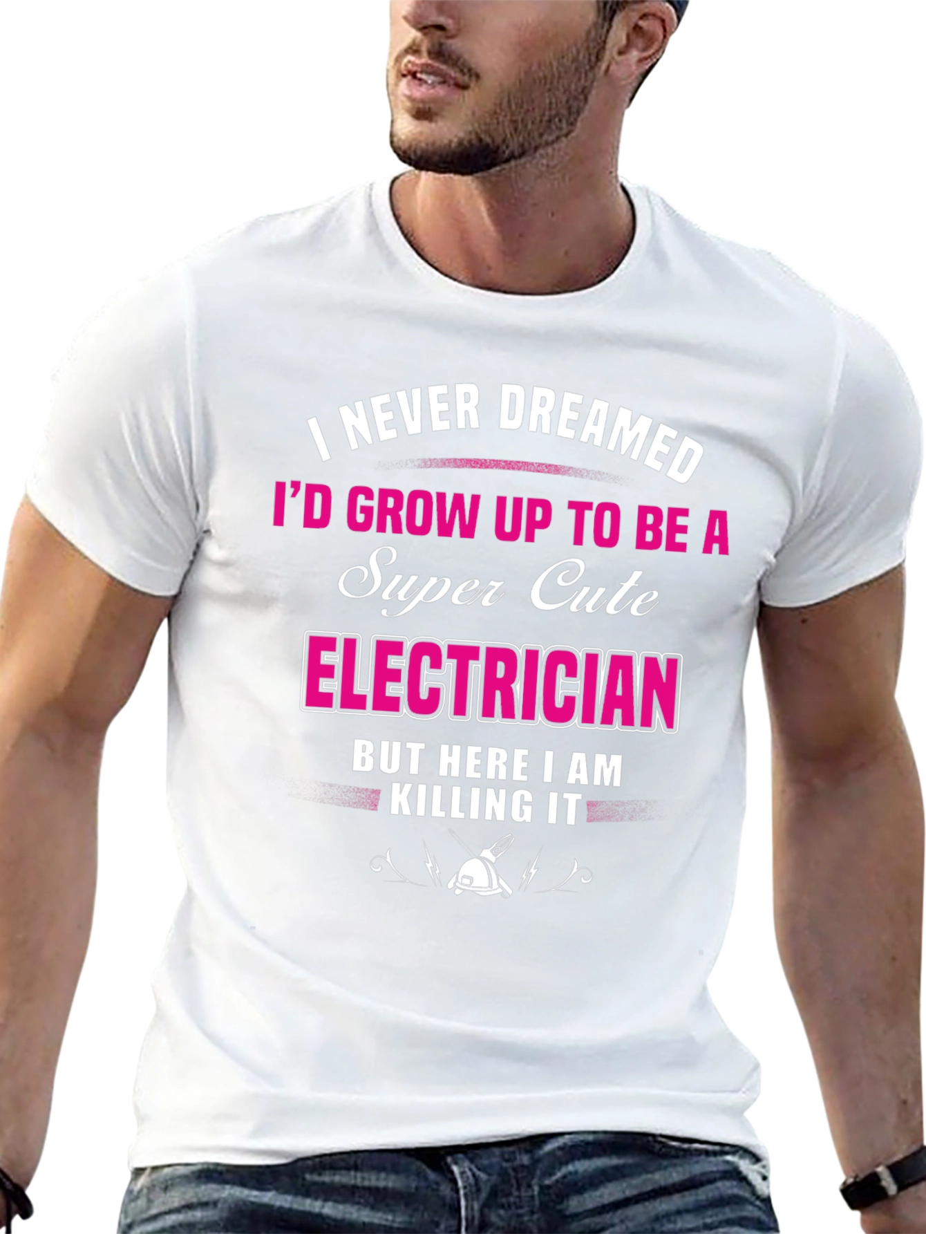 Black Super Cute Electrician Graphic T-Shirt view 13