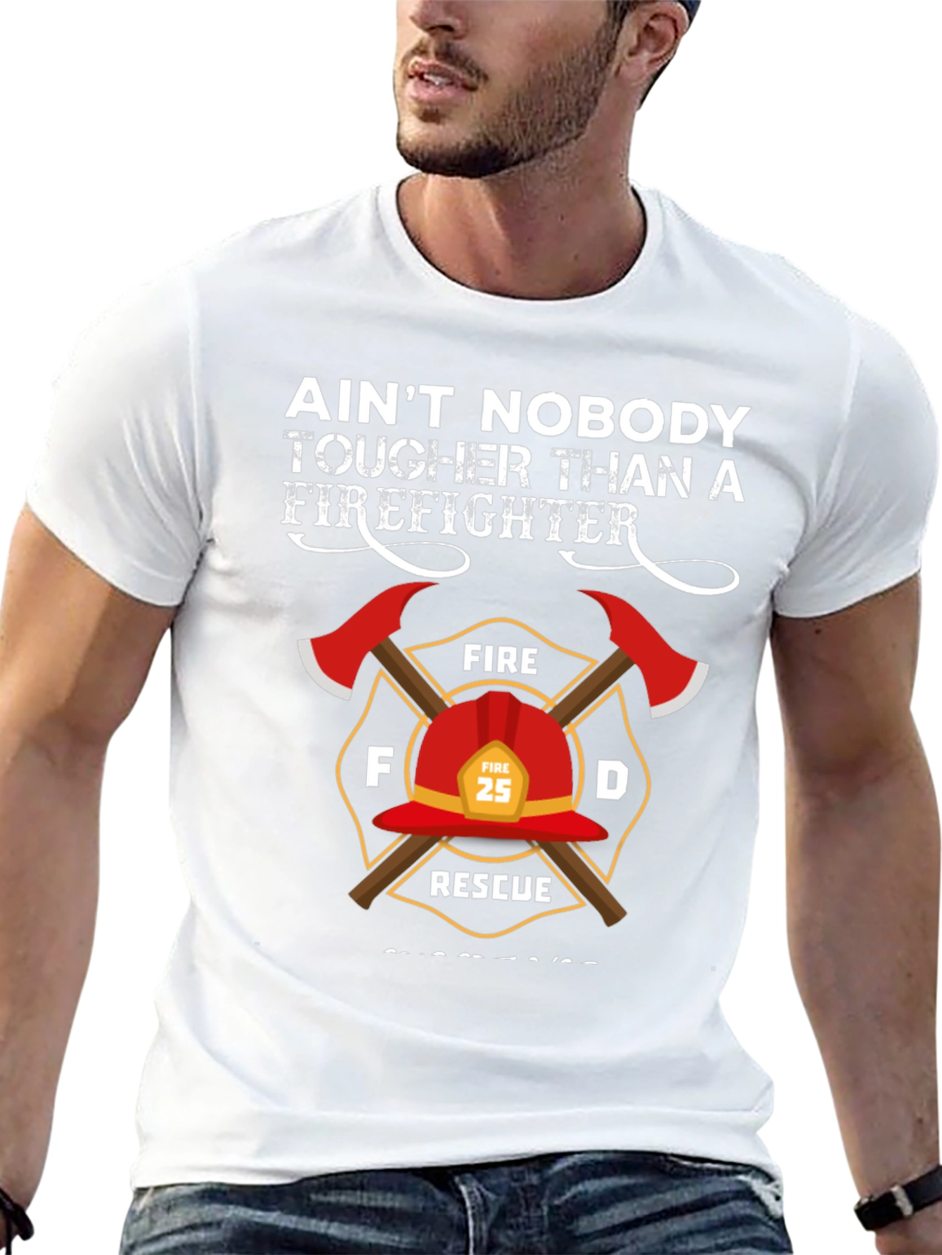 Black Firefighter T-Shirt - Tougher Than a Firefighter Tee view 13