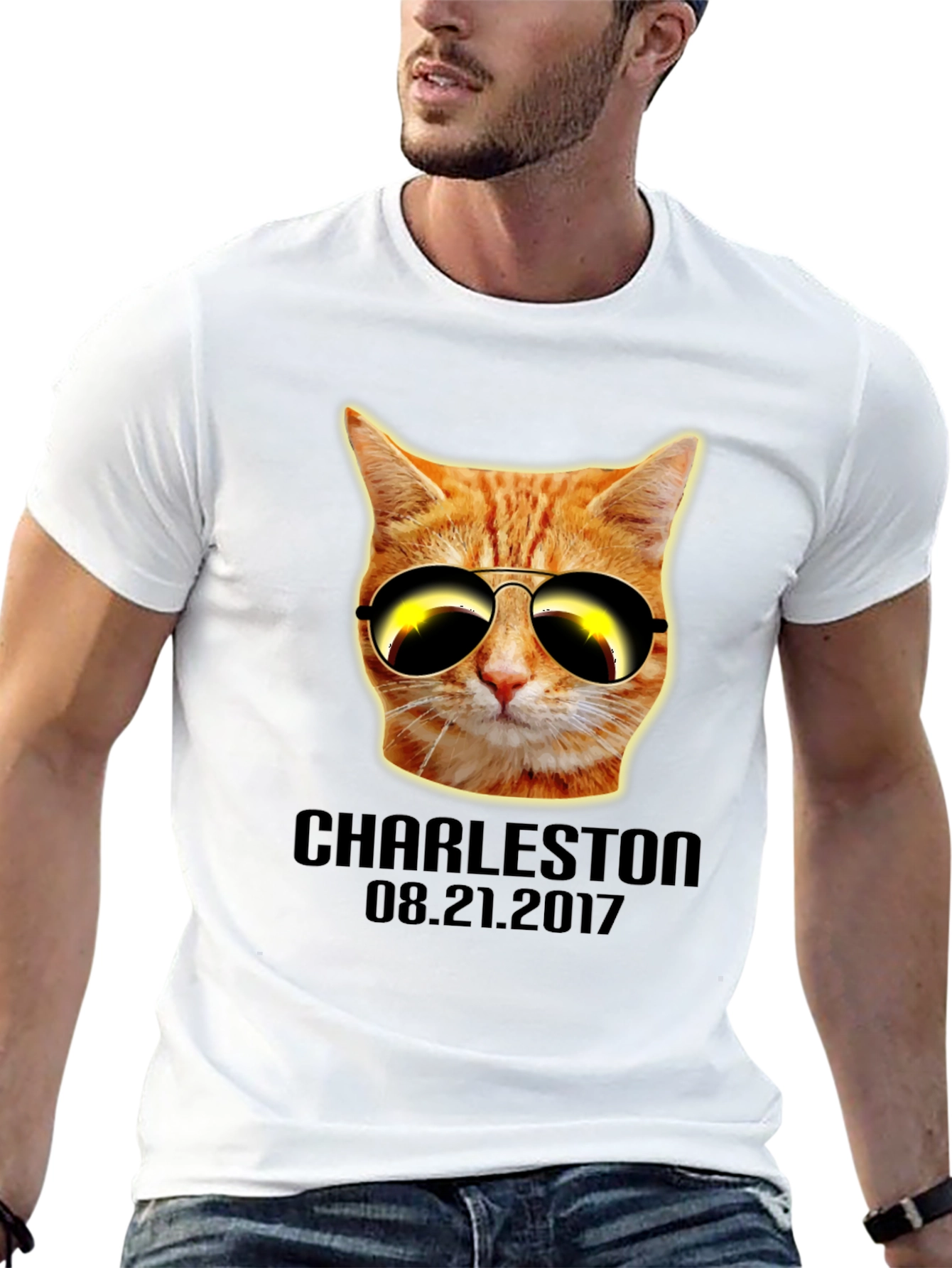 Black Cool Cat Sunglasses T-Shirt - Charleston 08.21.2017 view 13