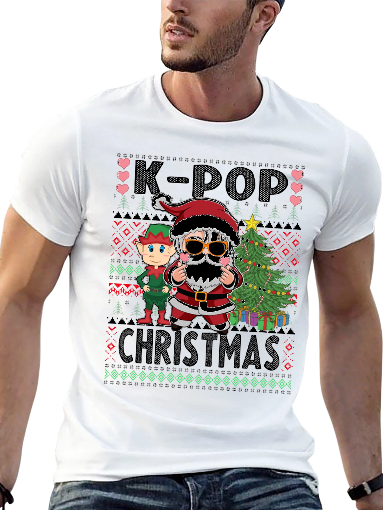 Black K-Pop Christmas T-Shirt view 13