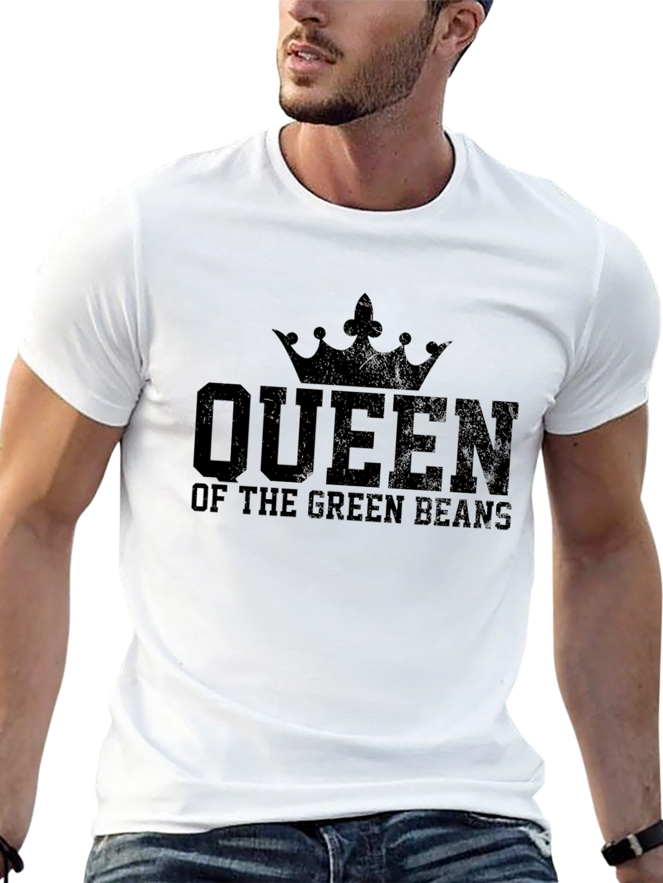 Black Queen of the Green Beans Funny T-Shirt view 13
