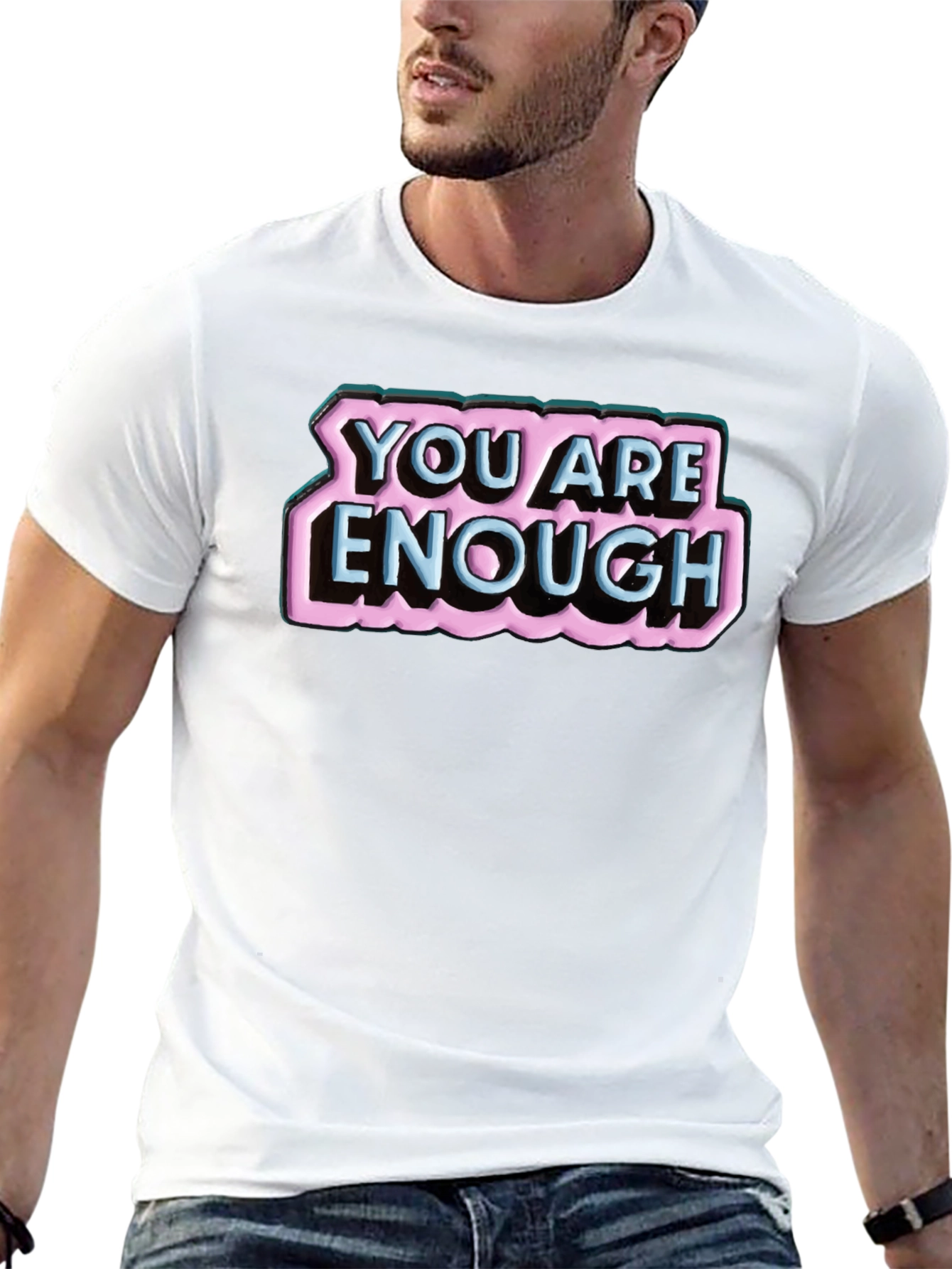 Black You Are Enough Graphic T-Shirt view 13