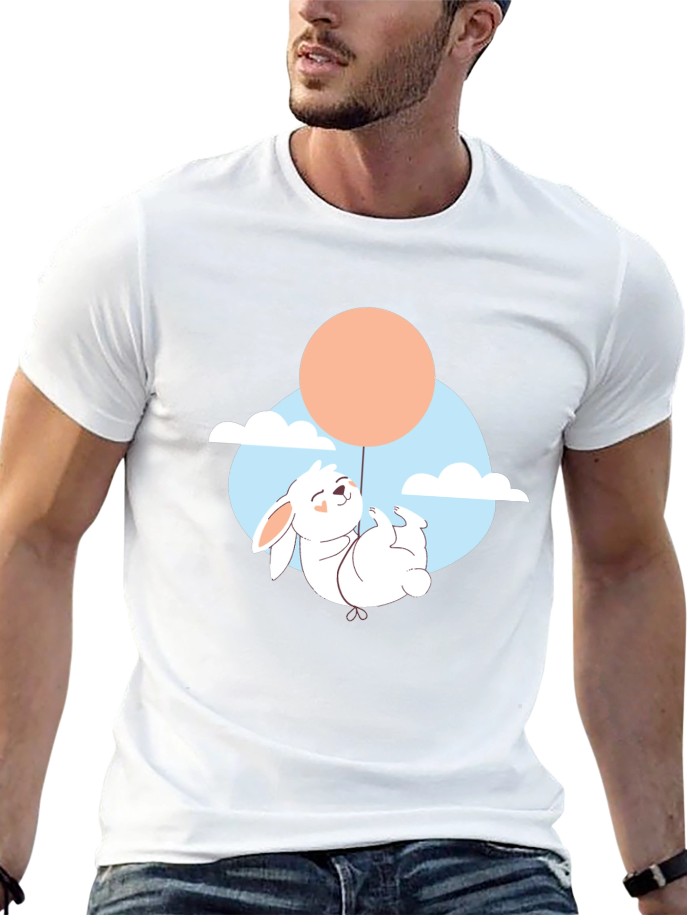 Black Rabbit Balloon Graphic Tee view 13