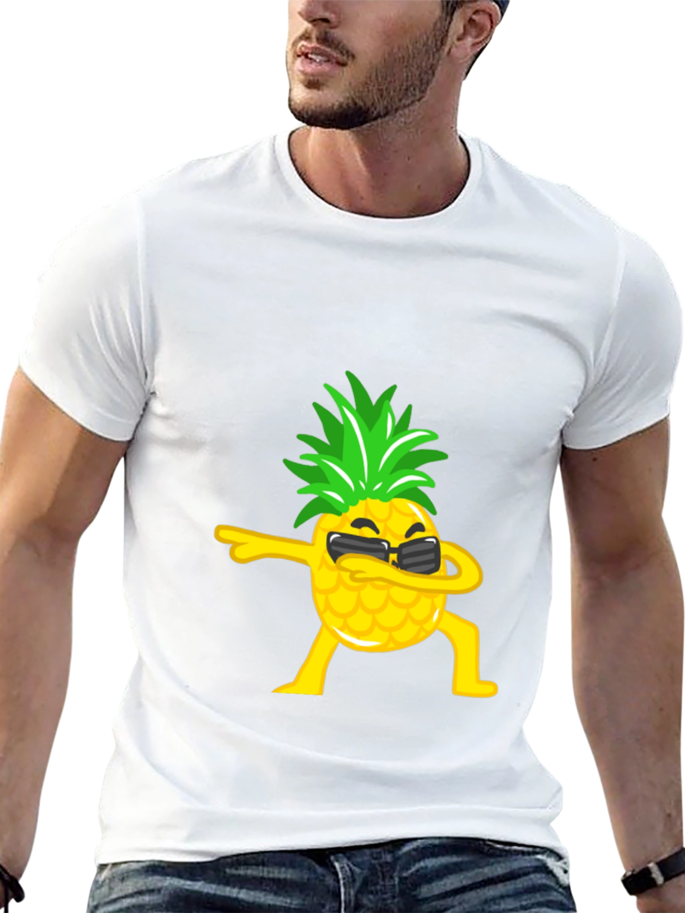Black Dabbing Pineapple Graphic Tee - Black T-Shirt view 13