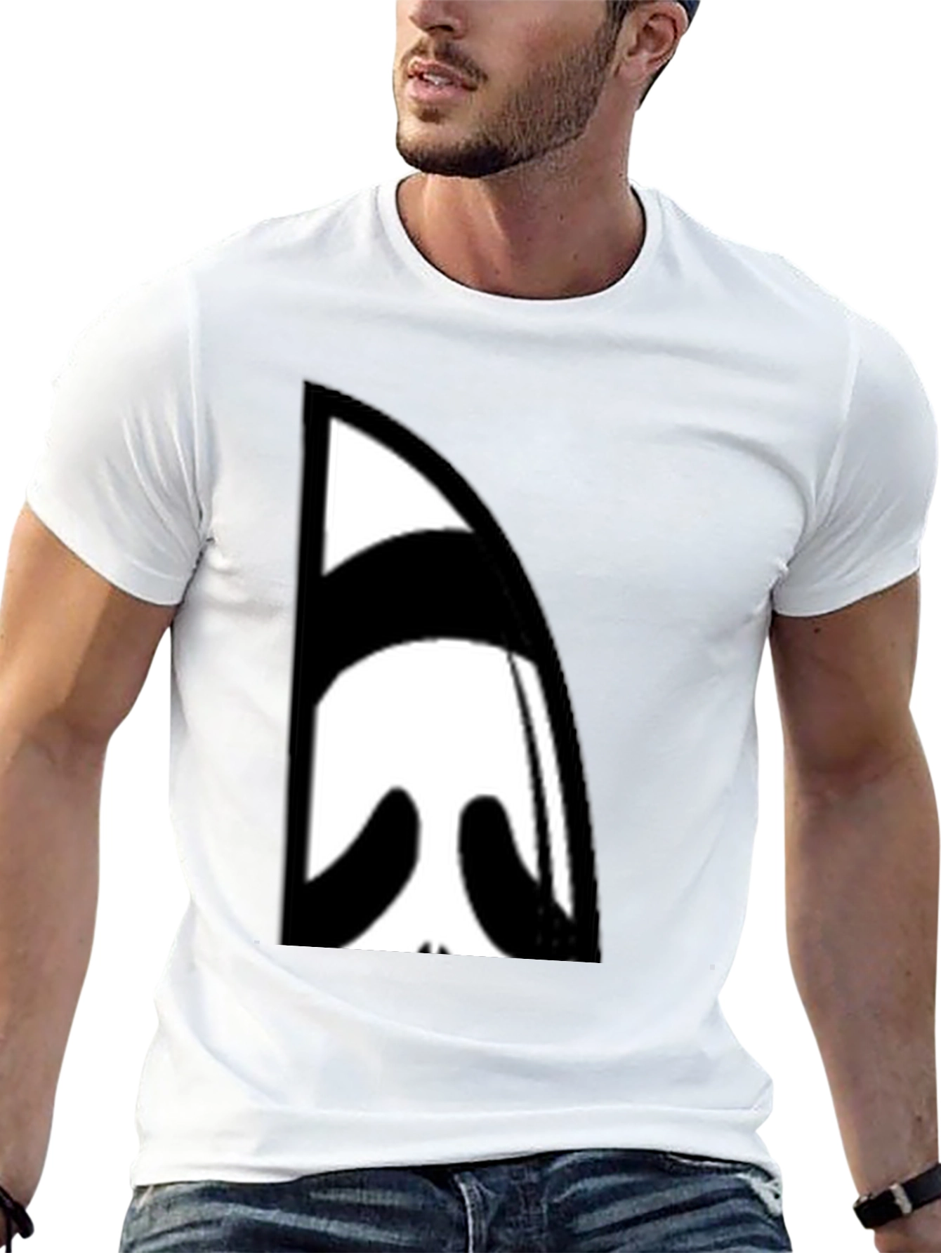 Black Abstract Face Graphic Black T-Shirt view 13