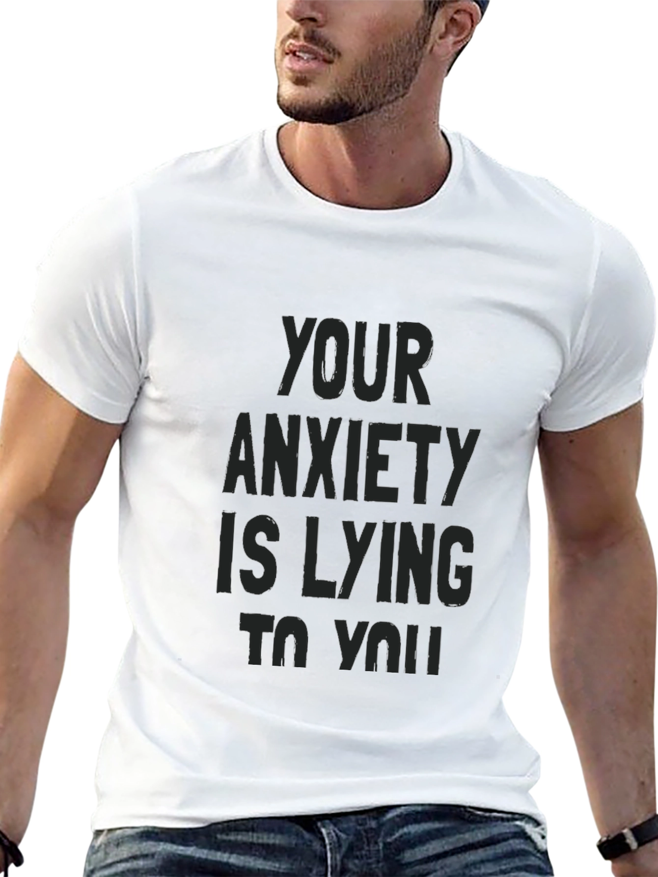 Black Anxiety Awareness T-Shirt - Black view 13