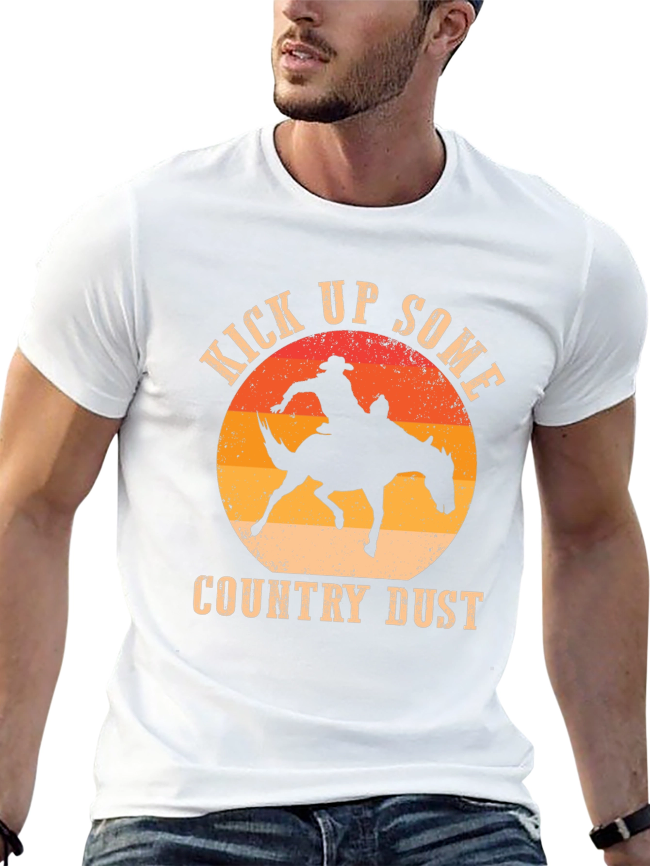 Kick Up Some Country Dust Cowboy Graphic T-Shirt - 13