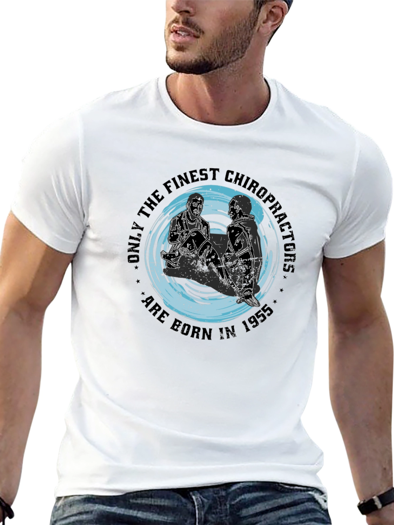 Black Chiropractor 1955 Birthday Black T-Shirt view 13