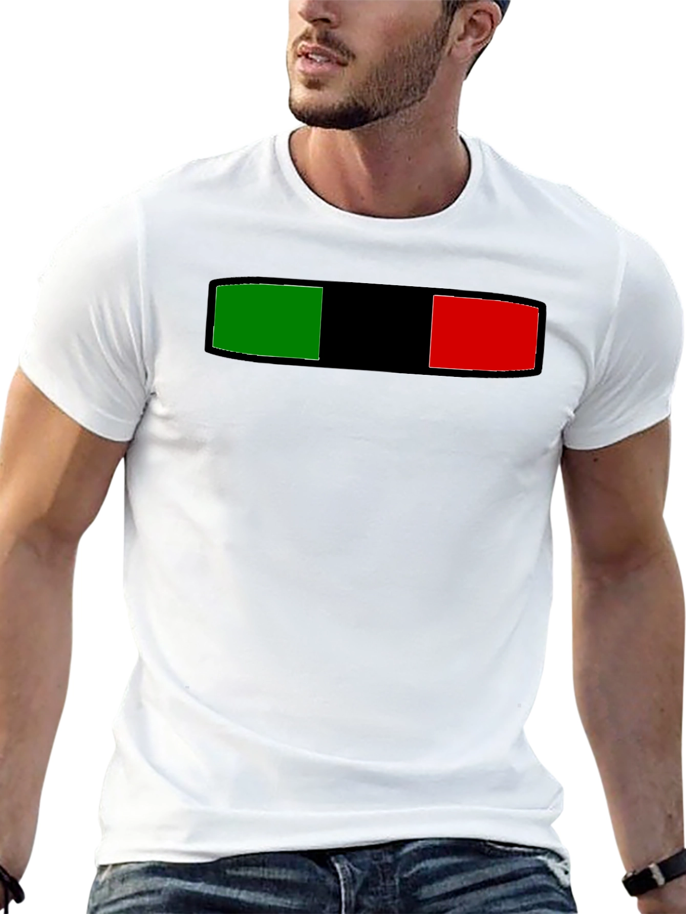 Black Striped Green Black and Red Graphic Tee view 13