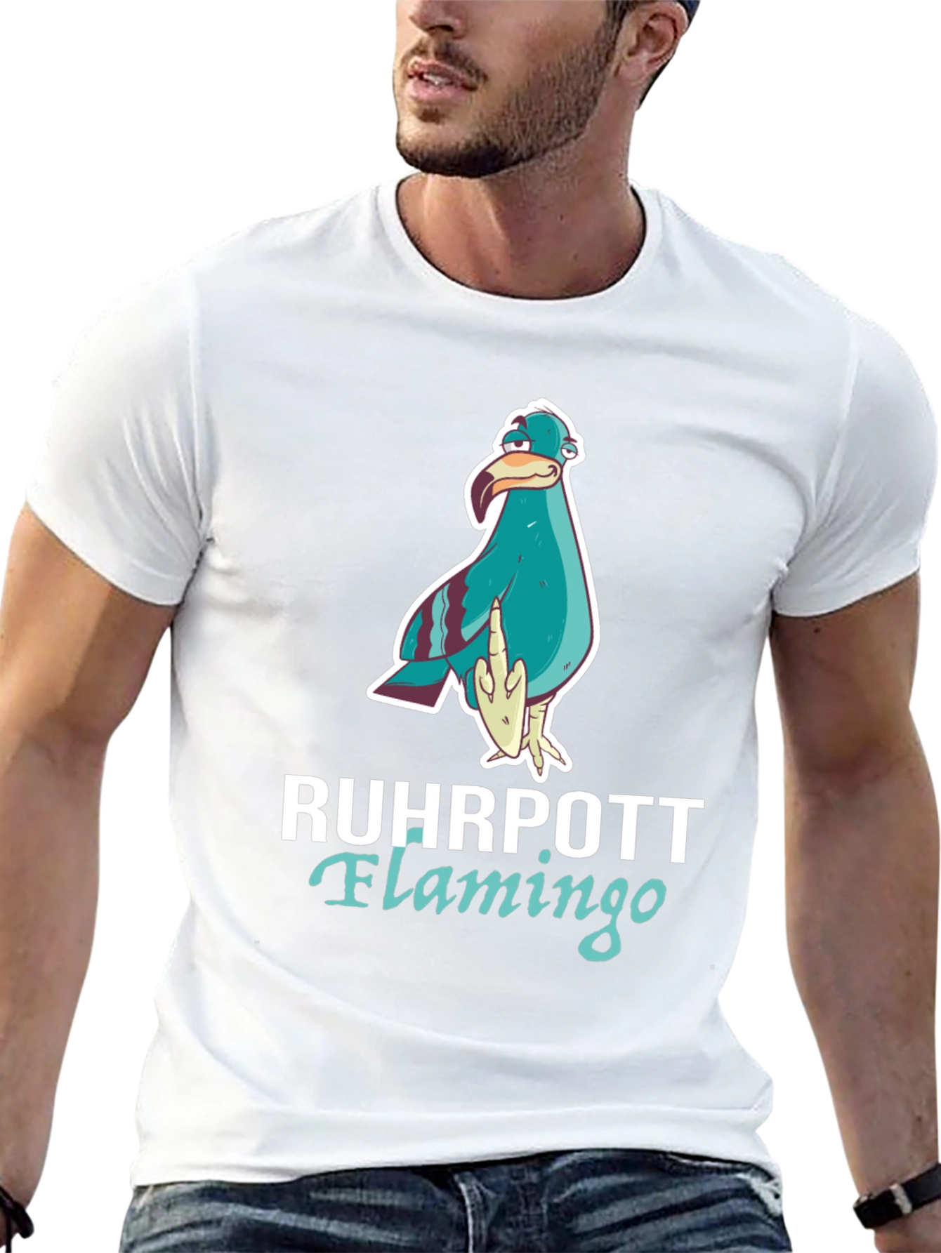 Black Ruhrpott Flamingo Graphic Tee view 13