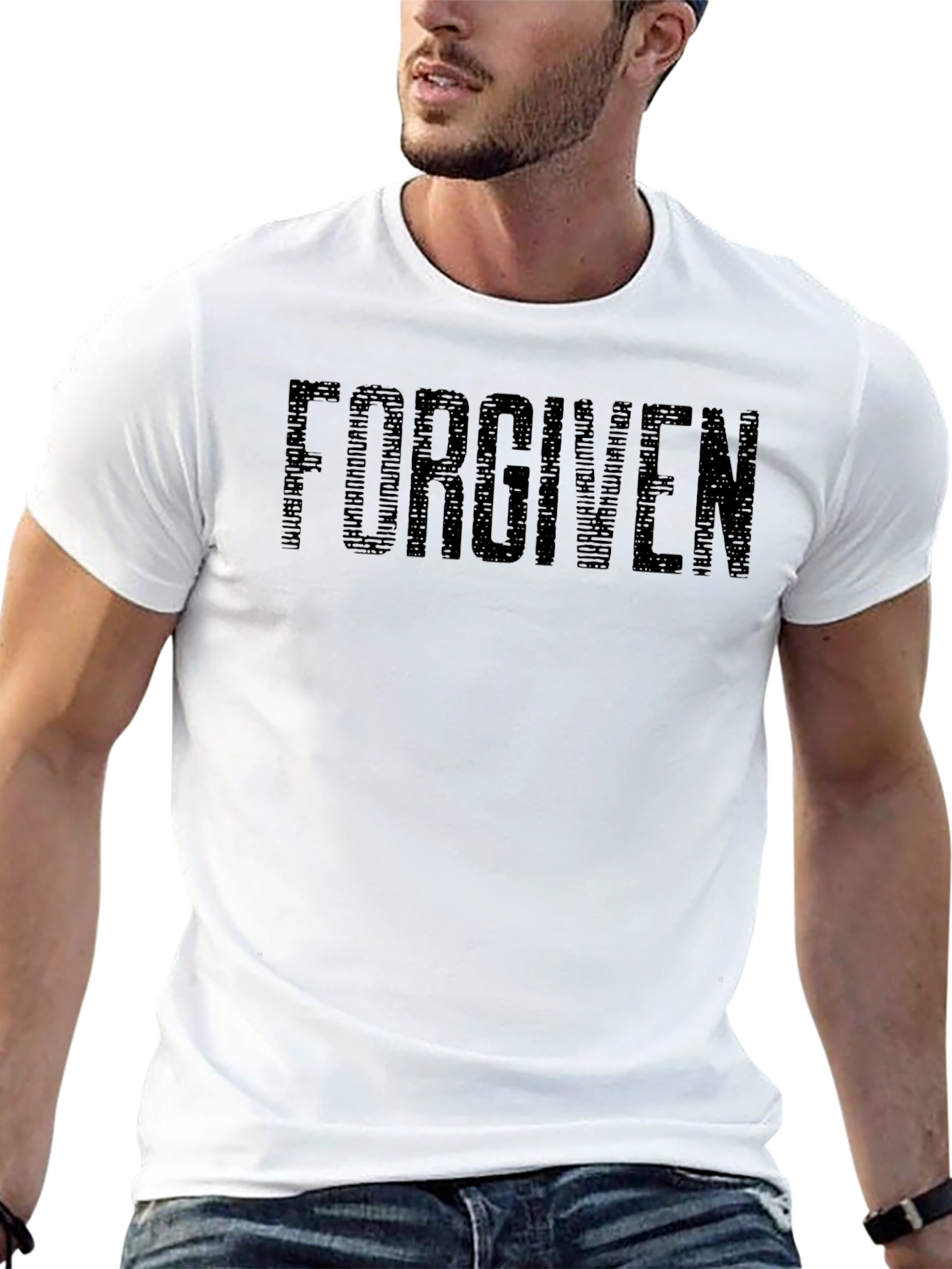 Black Forgiven Graphic Print Men's T-Shirt view 13