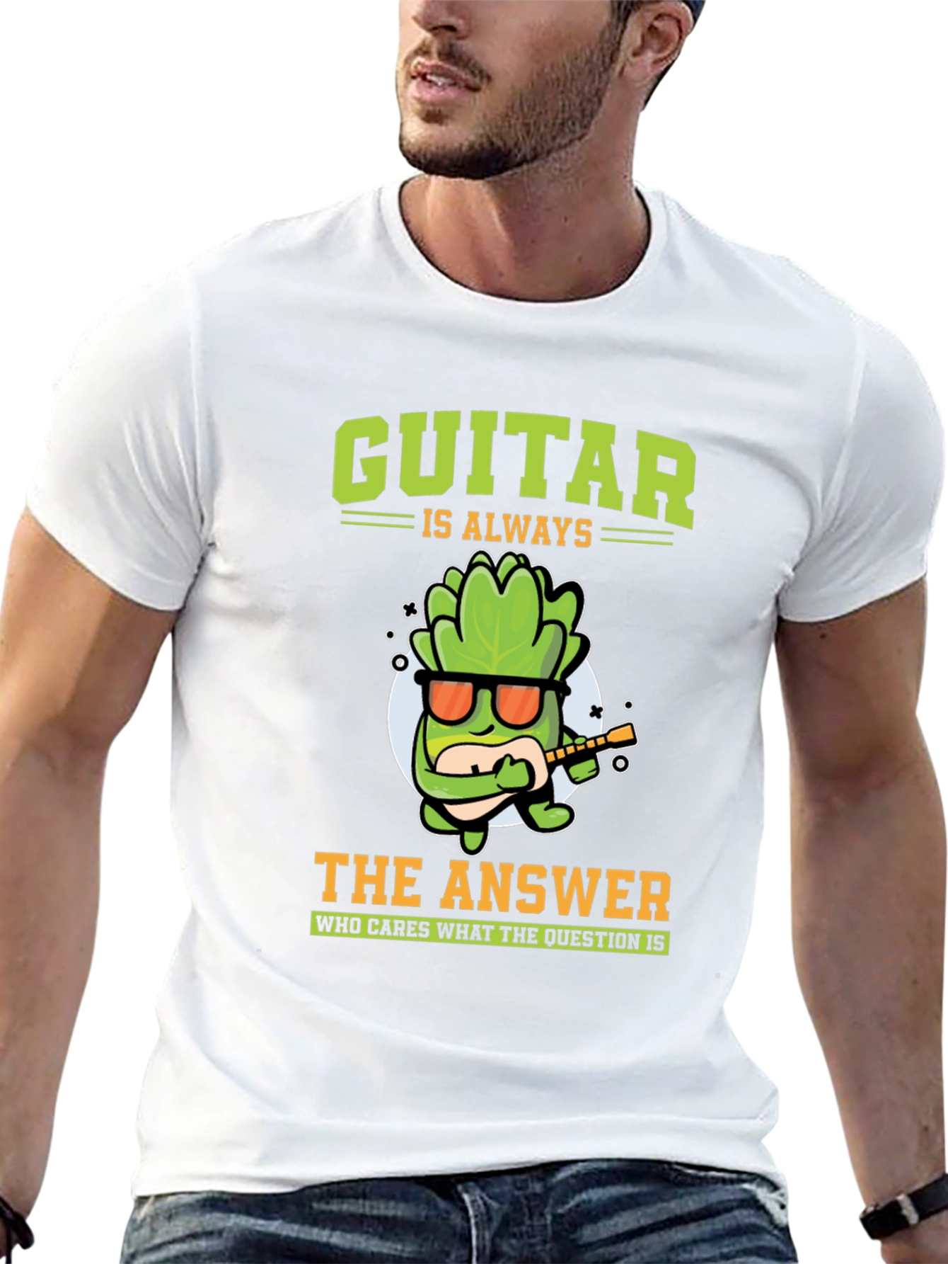 Black Guitar Is Always The Answer Graphic T-Shirt view 13