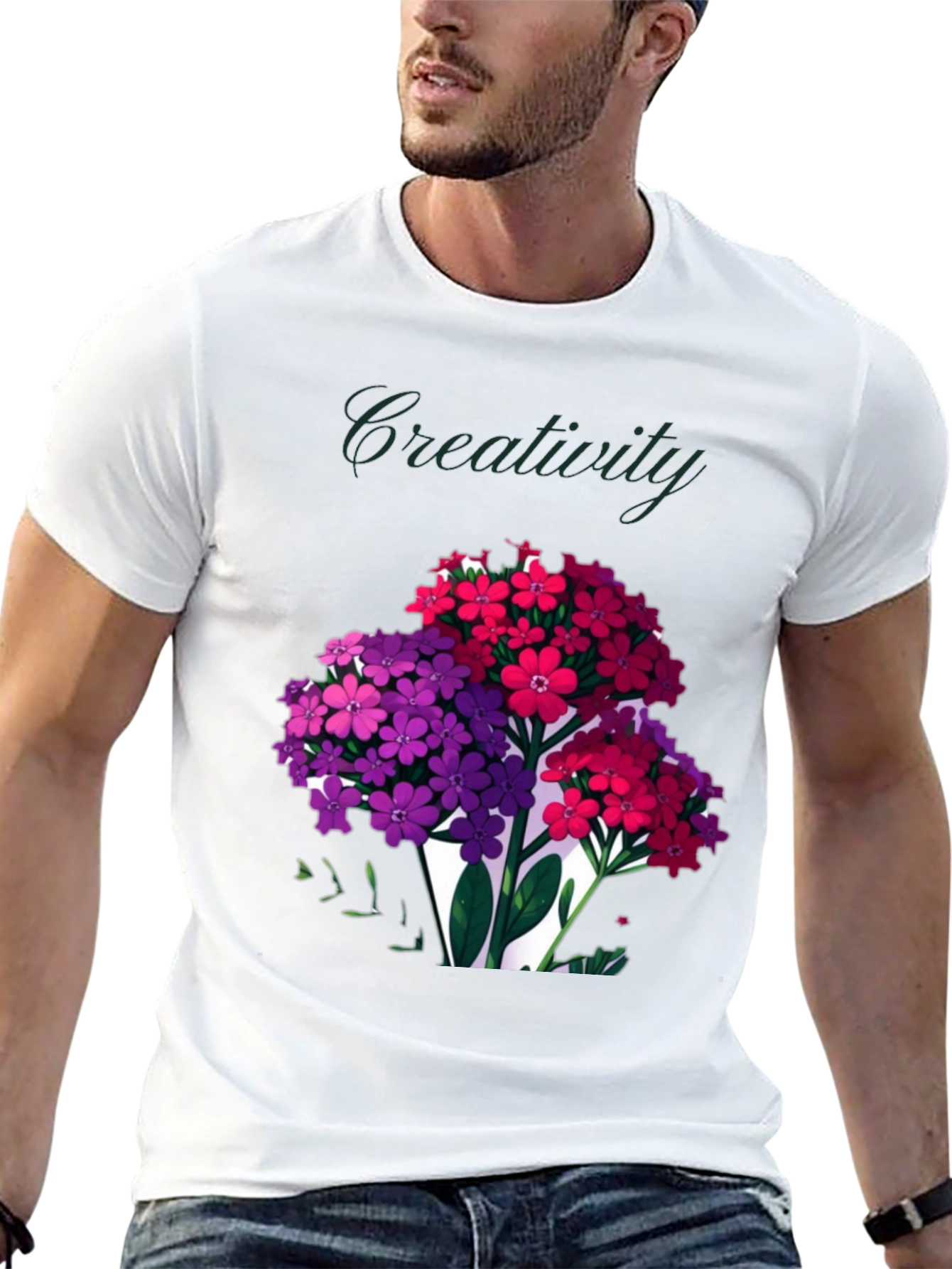 Black Creativity Blooms Graphic T-Shirt view 13