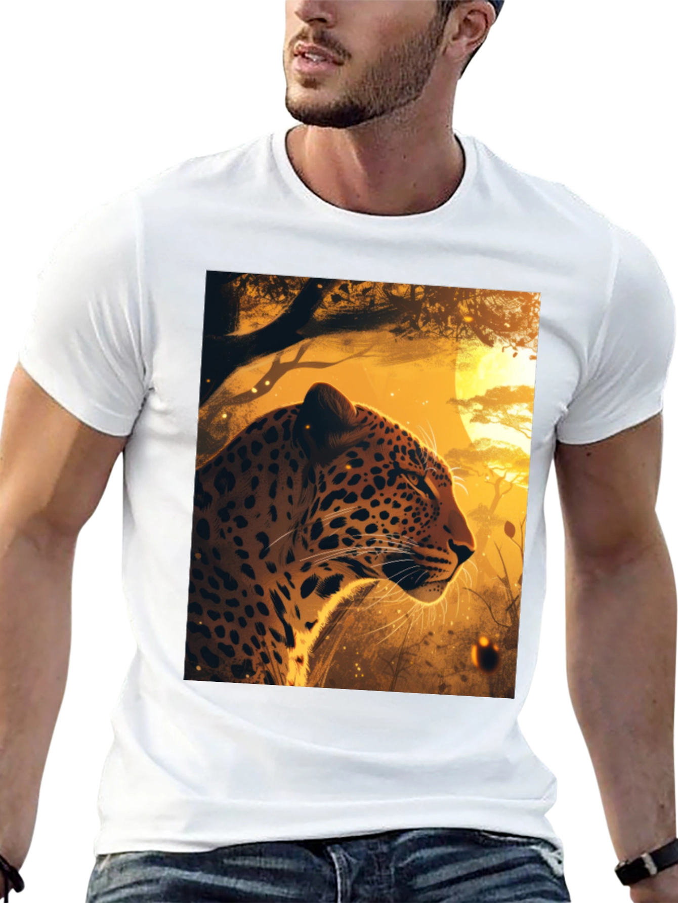 Black Leopard Graphic Tee - Wild Style Black T-Shirt view 13