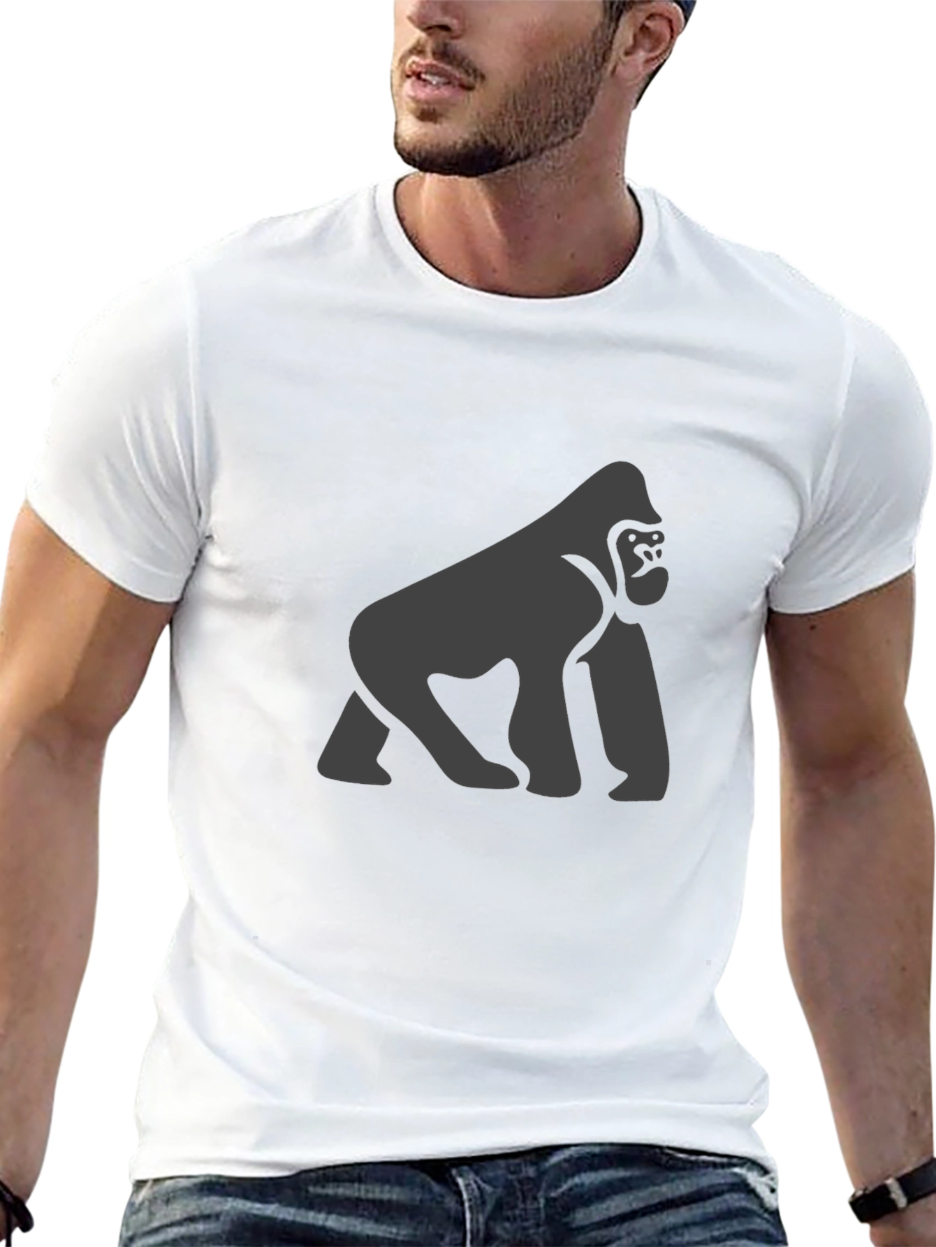 Black Gorilla Graphic Tee - Men's Black T-Shirt view 13