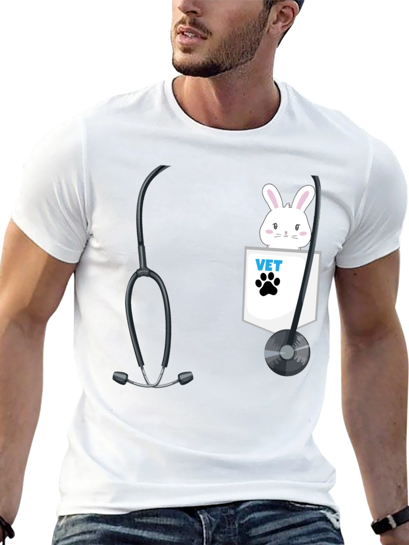 Black Vet Bunny Pocket T-Shirt view 13