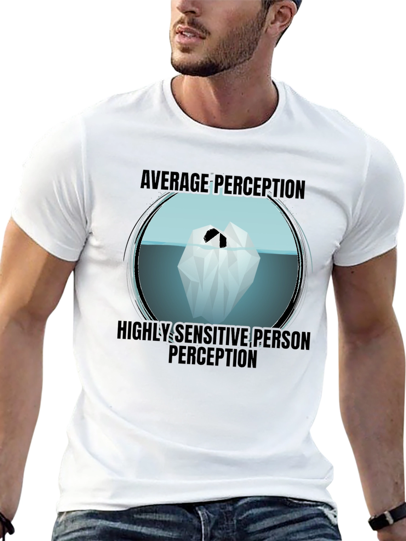 Black Iceberg Perception T-Shirt - Sensitive Person view 13