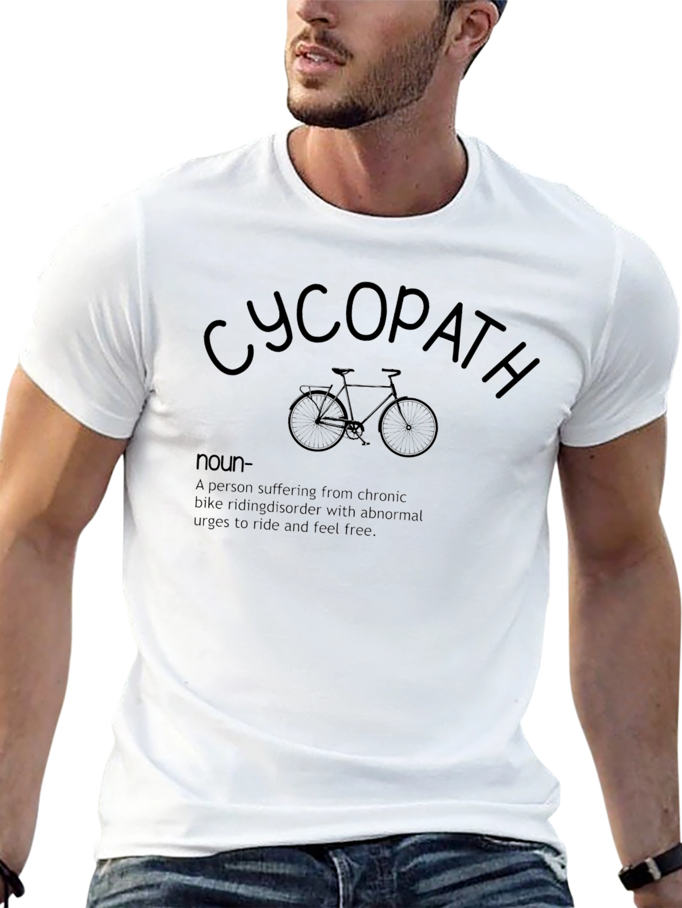Black Cyopath Funny Cycling T-Shirt - Bike Riding Disorder Tee view 13
