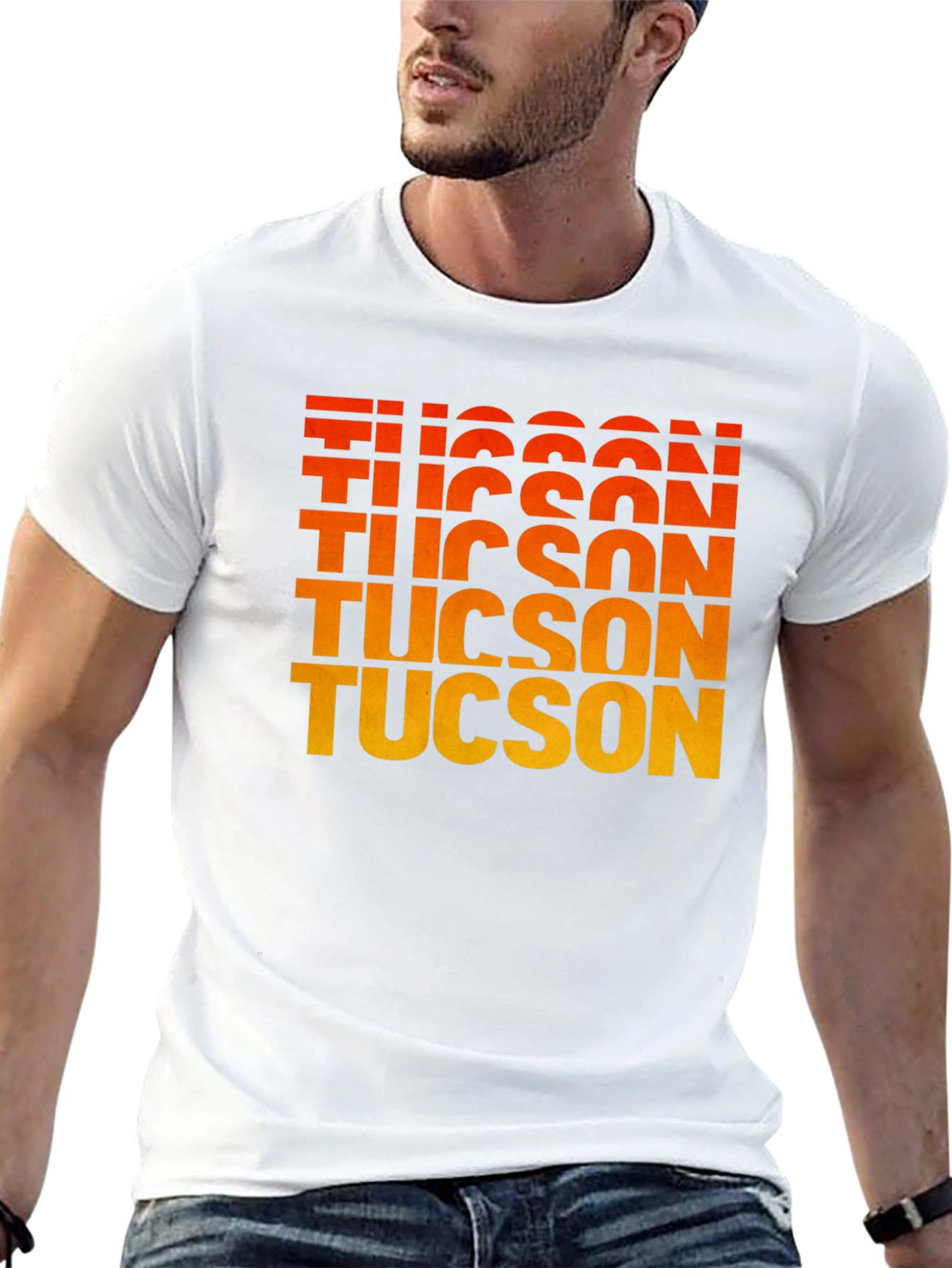 Black Tucson Gradient Text Graphic Tee - Retro Style view 13