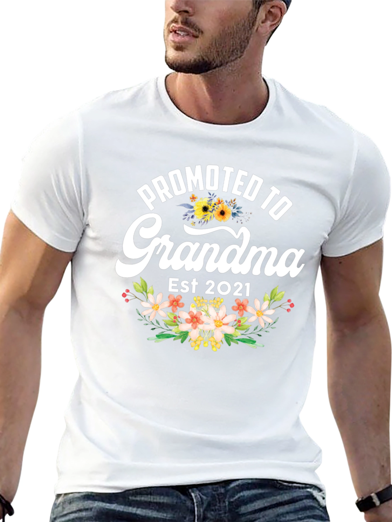 Black Promoted to Grandma Est 2021 T-Shirt view 13