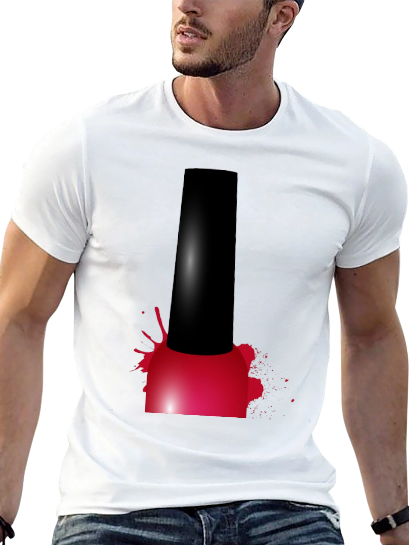 Black Nail Polish Splatter Graphic T-Shirt view 13