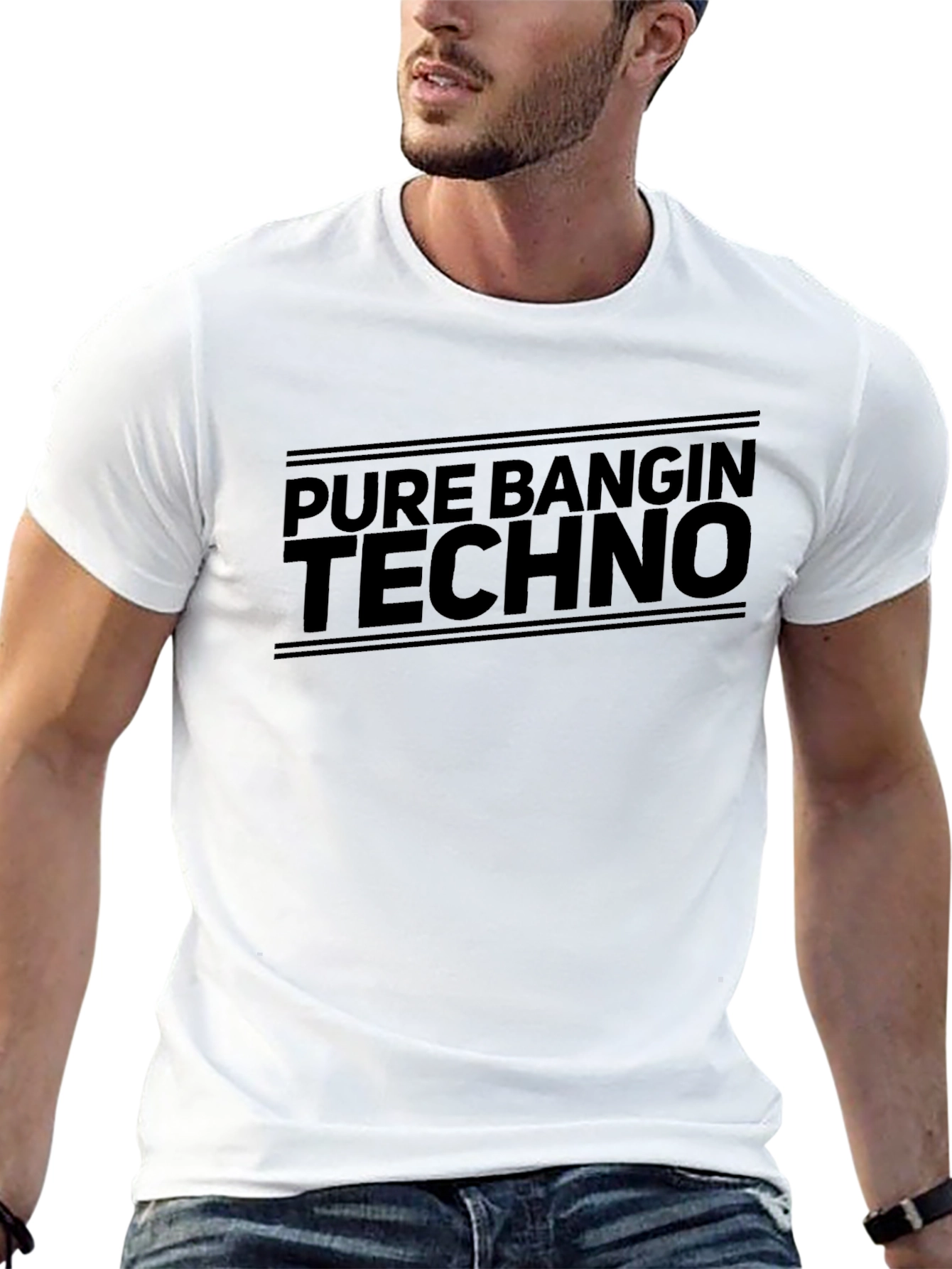 Black Pure Bangin Techno Graphic Tee - Black view 13