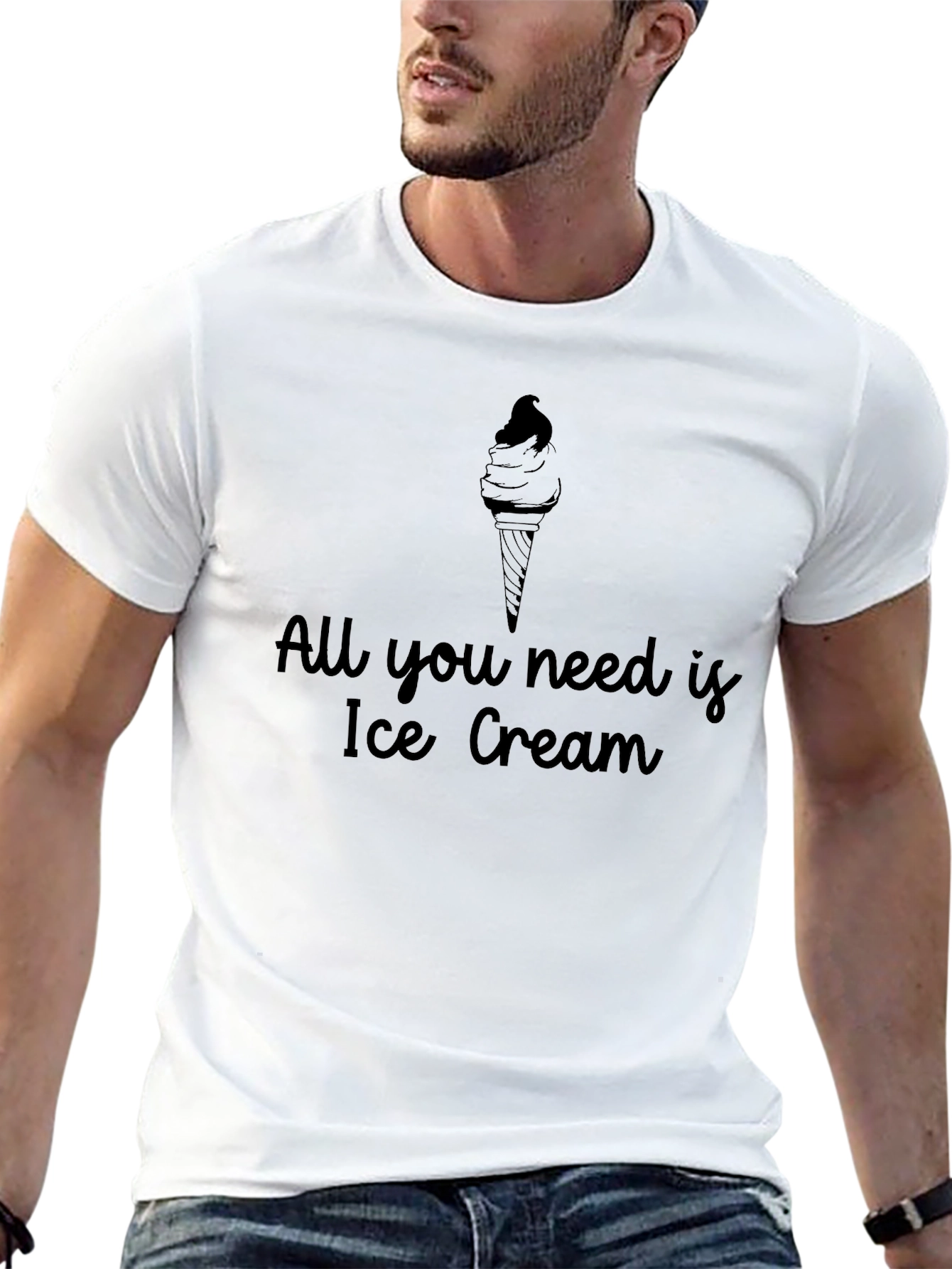 Black Ice Cream Lover T-Shirt - All You Need Is Ice Cream view 13
