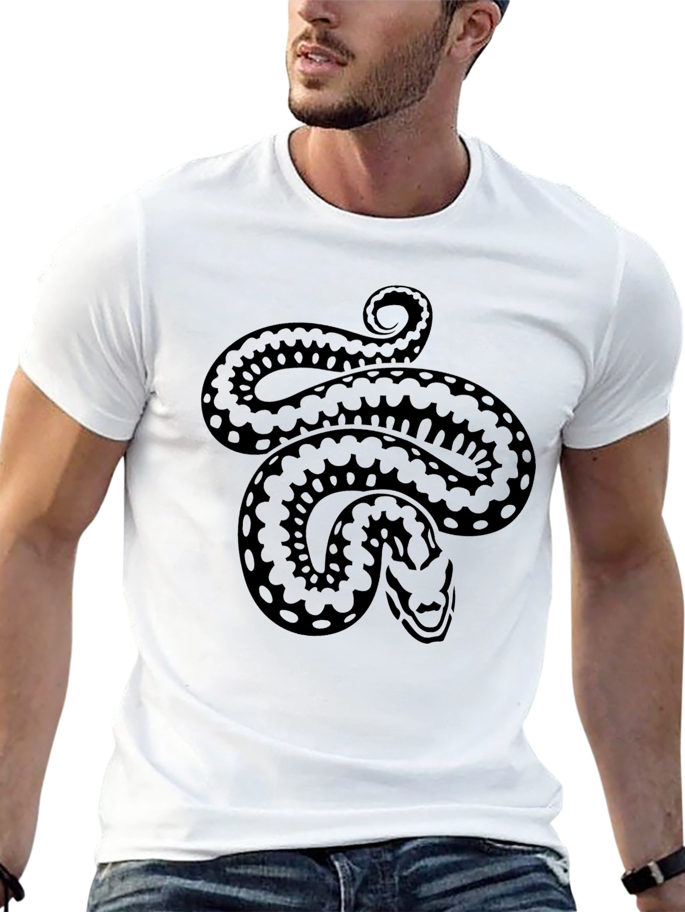 Black Snake Graphic Tee - Black Cotton Comfort view 13