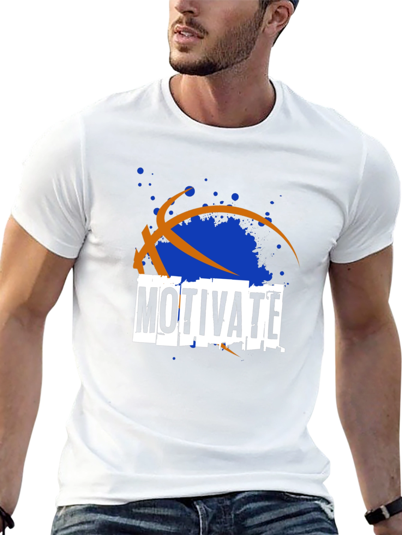 Black Motivate Basketball Graphic T-Shirt view 13
