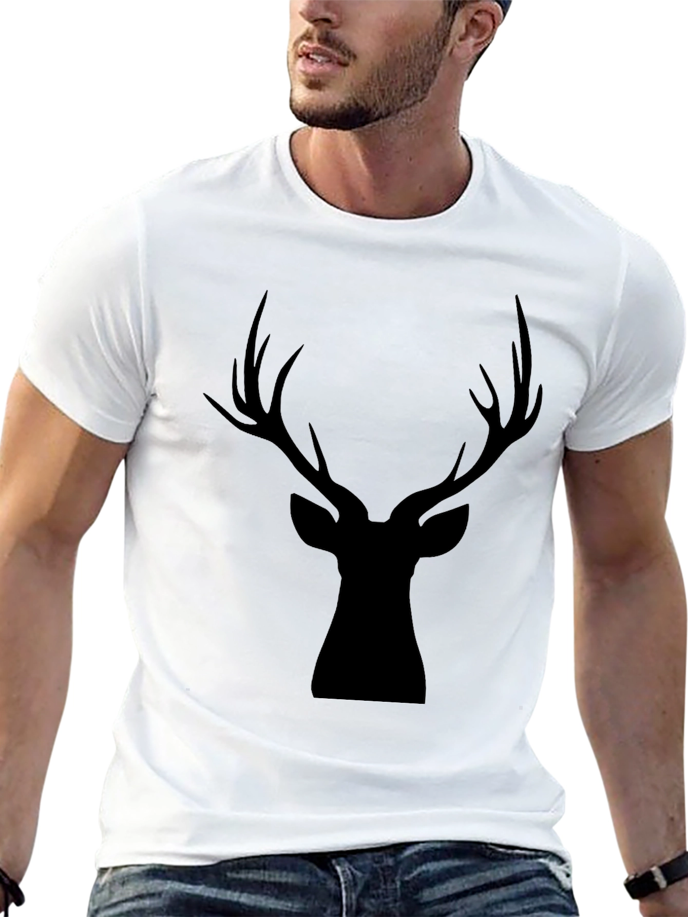 Black Black Deer Silhouette Graphic Tee view 13