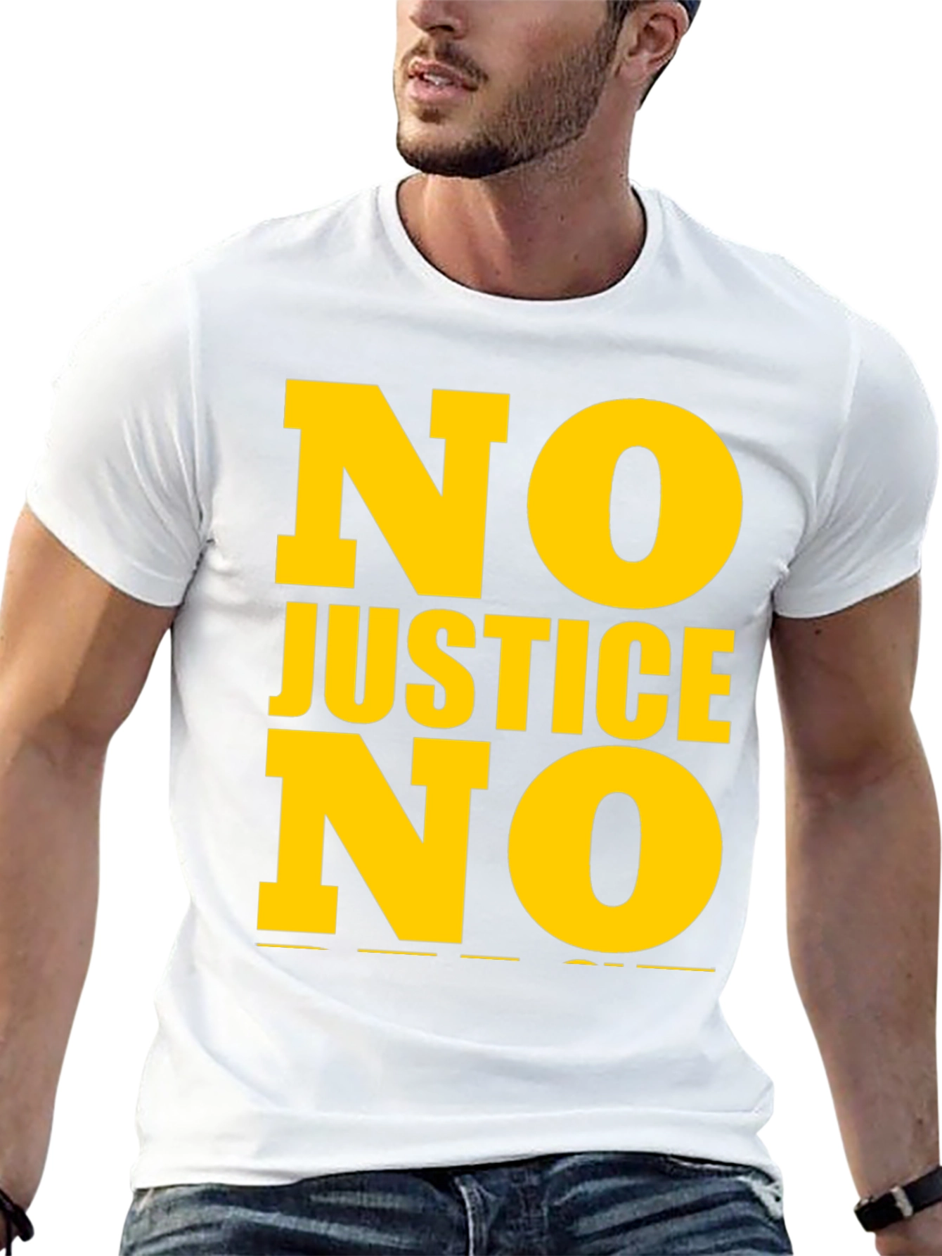 Black No Justice No Peace Graphic Tee view 13