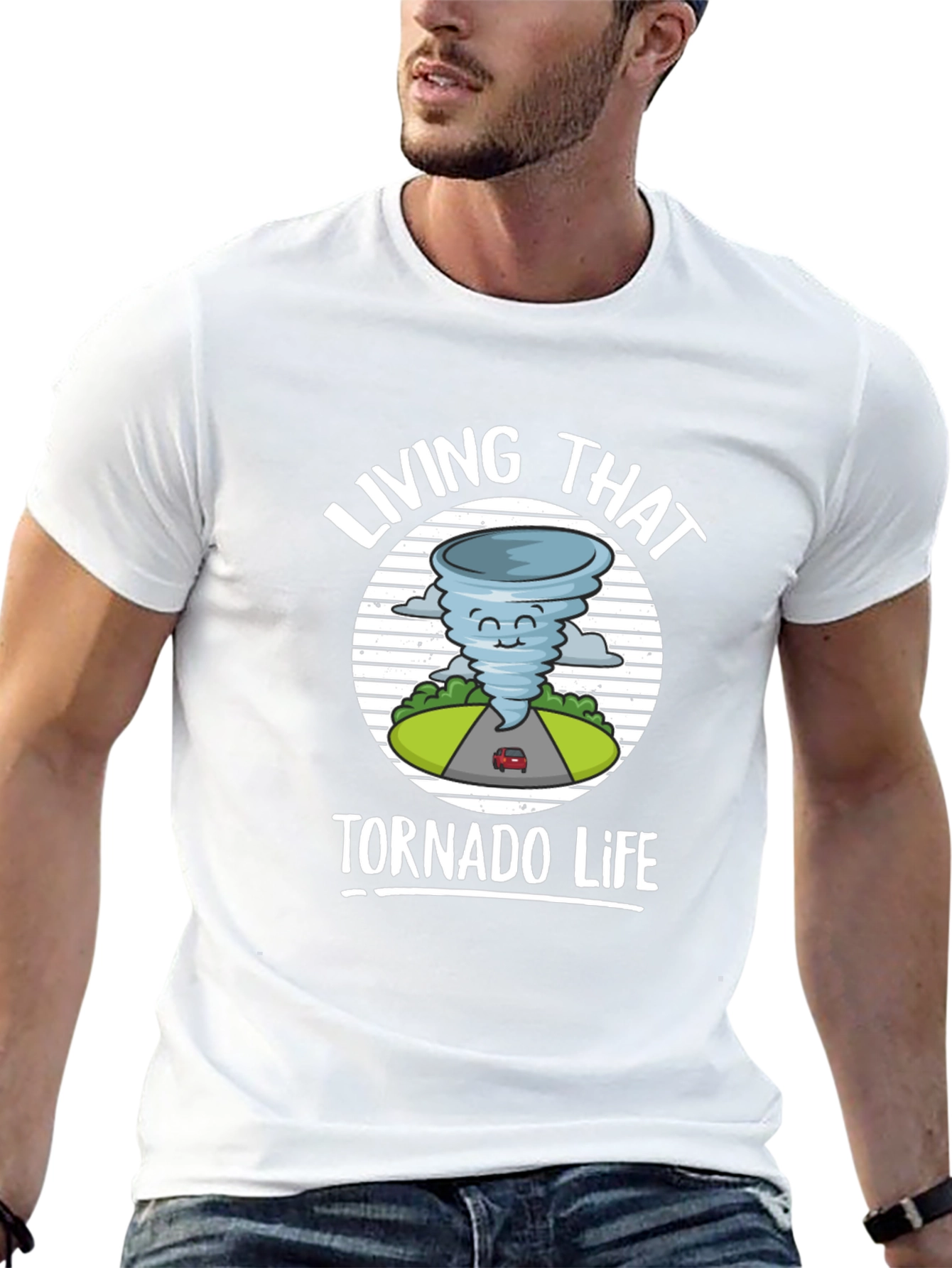 Black Living That Tornado Life Graphic T-Shirt view 13