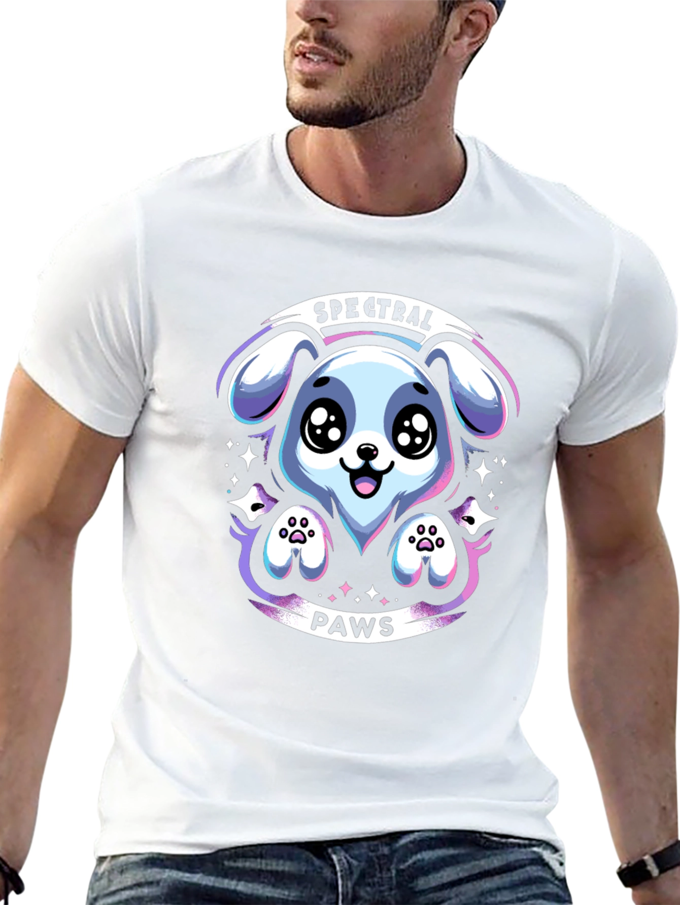 Black Spectral Paws Graphic Tee view 13