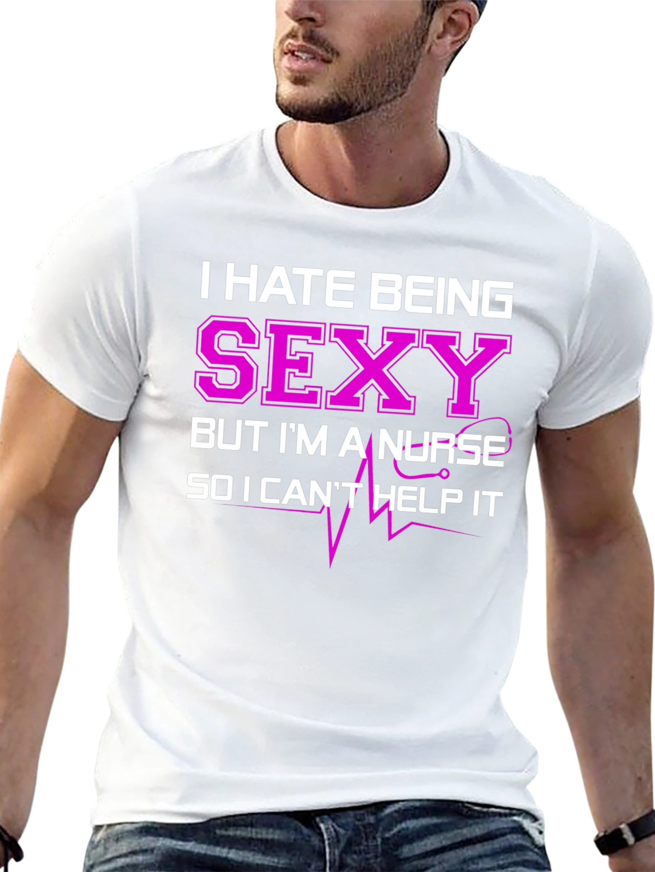 Black Funny Nurse T-Shirt - I Hate Being Sexy view 13