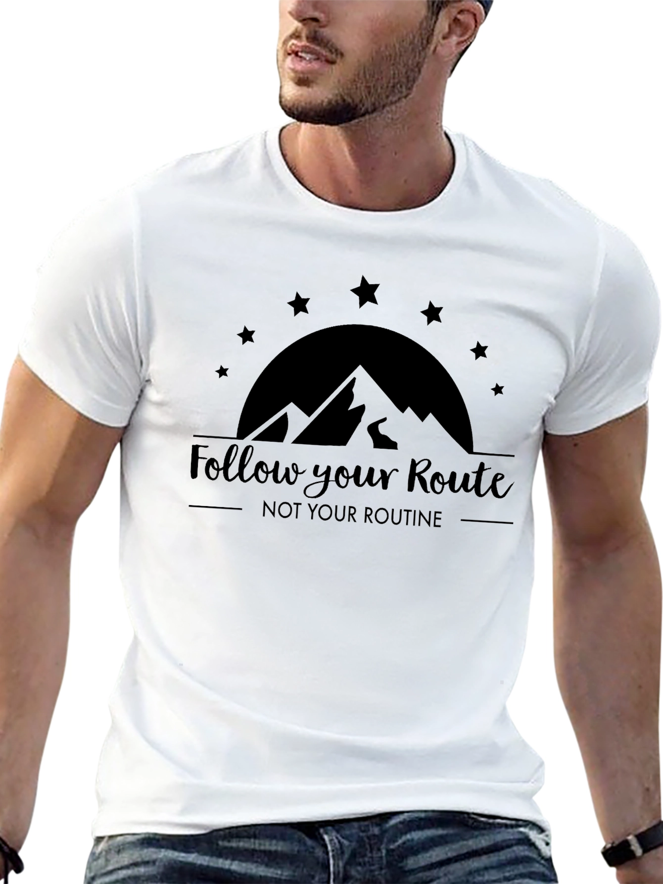 Black Follow Your Route Graphic T-Shirt view 13