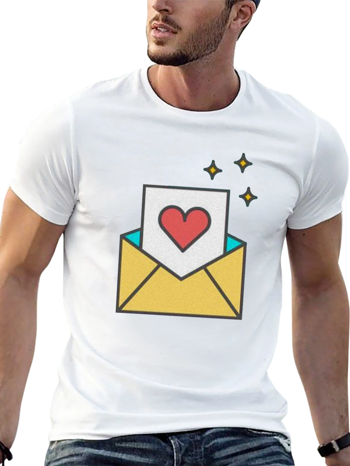 Black Love Letter Graphic T-Shirt - Romantic & Trendy view 13