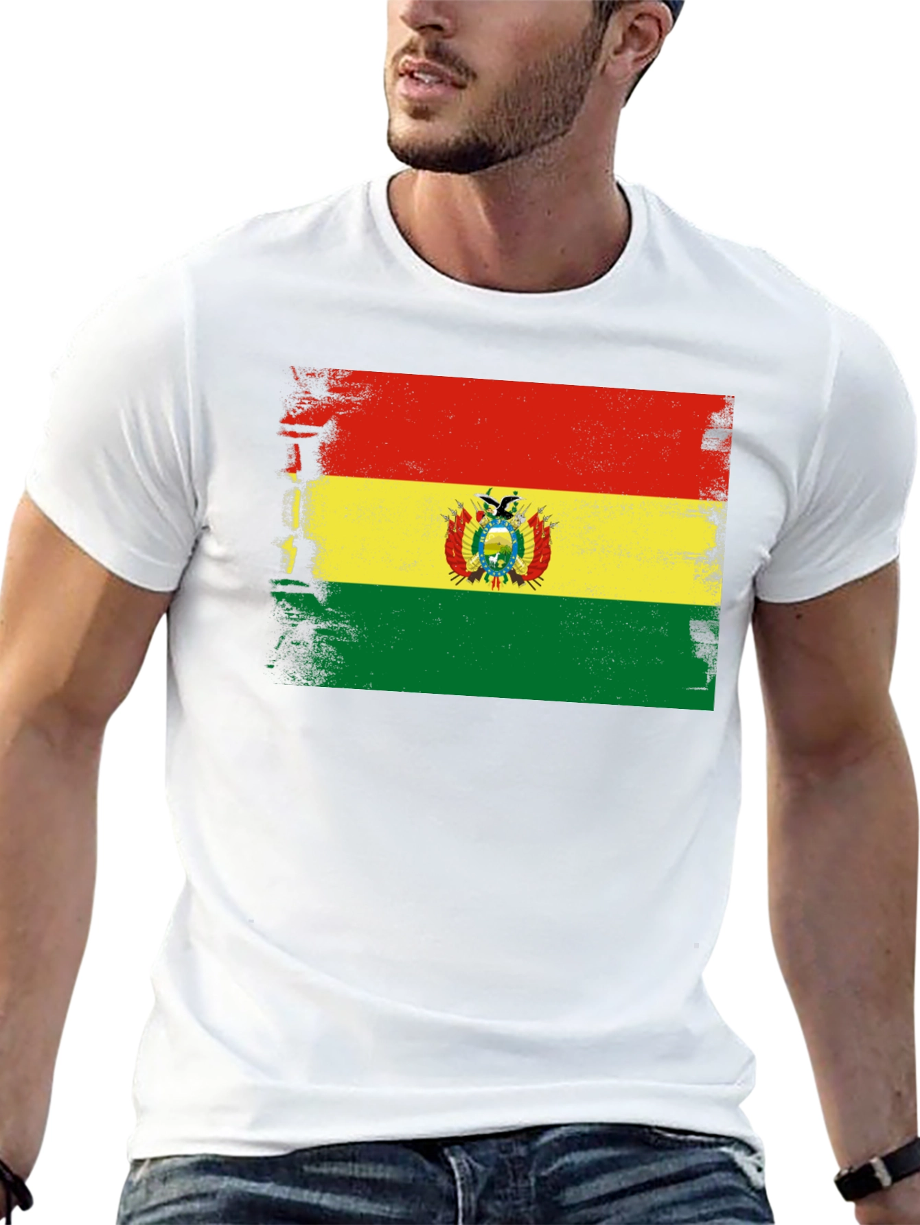 Bolivia Flag T-Shirt - Distressed Bolivian Pride Tee - 13