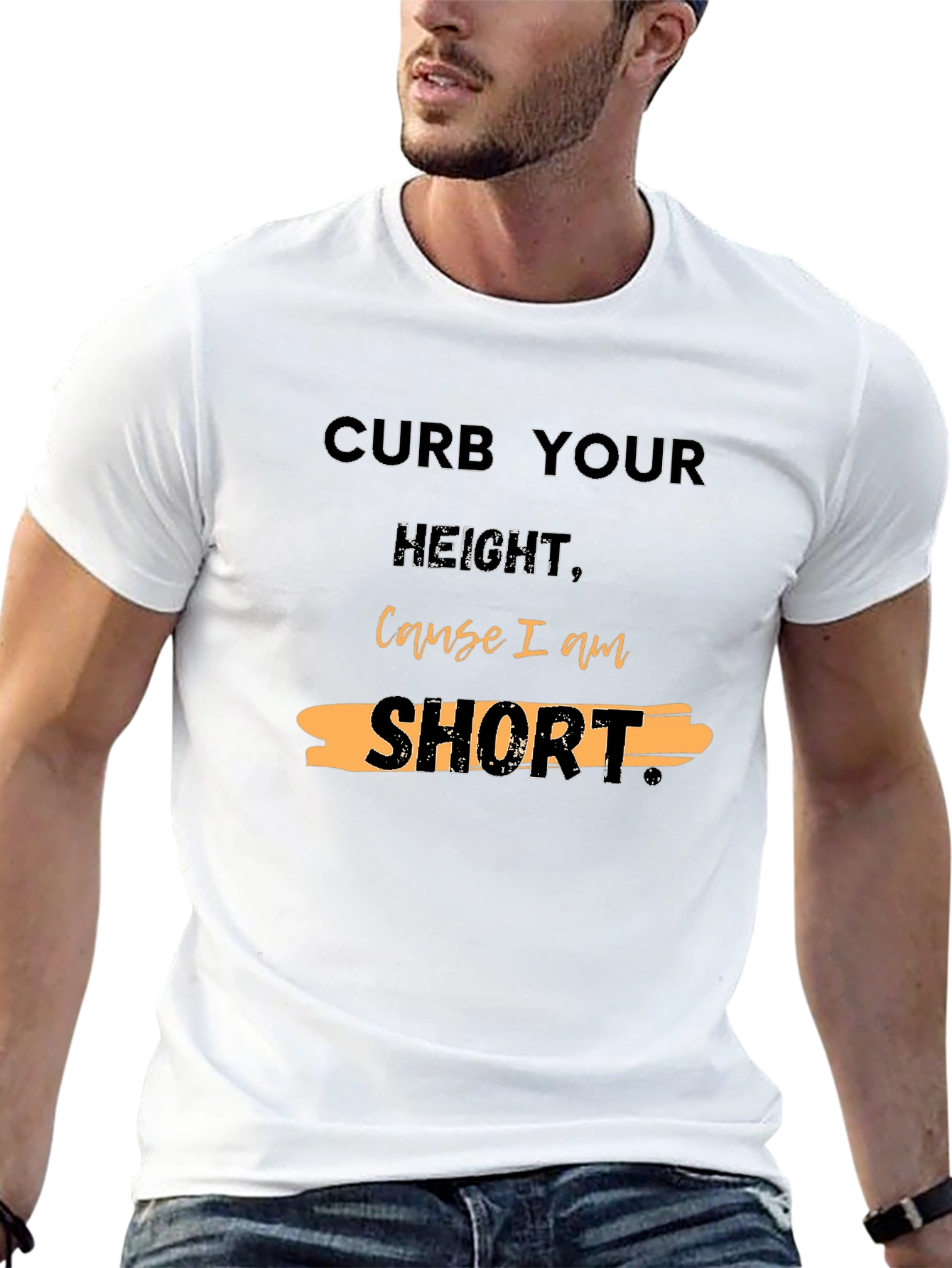 Black Curb Your Height Graphic T-Shirt view 13
