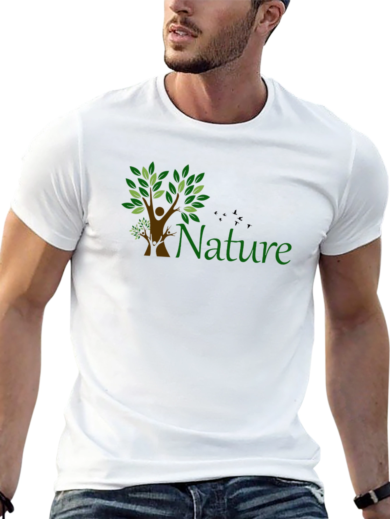 Black Nature Graphic Tee - Eco-Friendly Design view 13