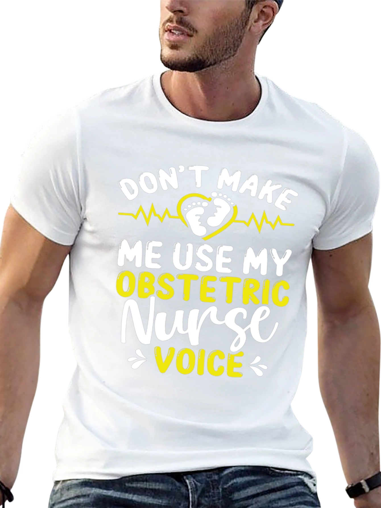 Black Obstetric Nurse Voice T-Shirt - Funny Nurse Tee view 13