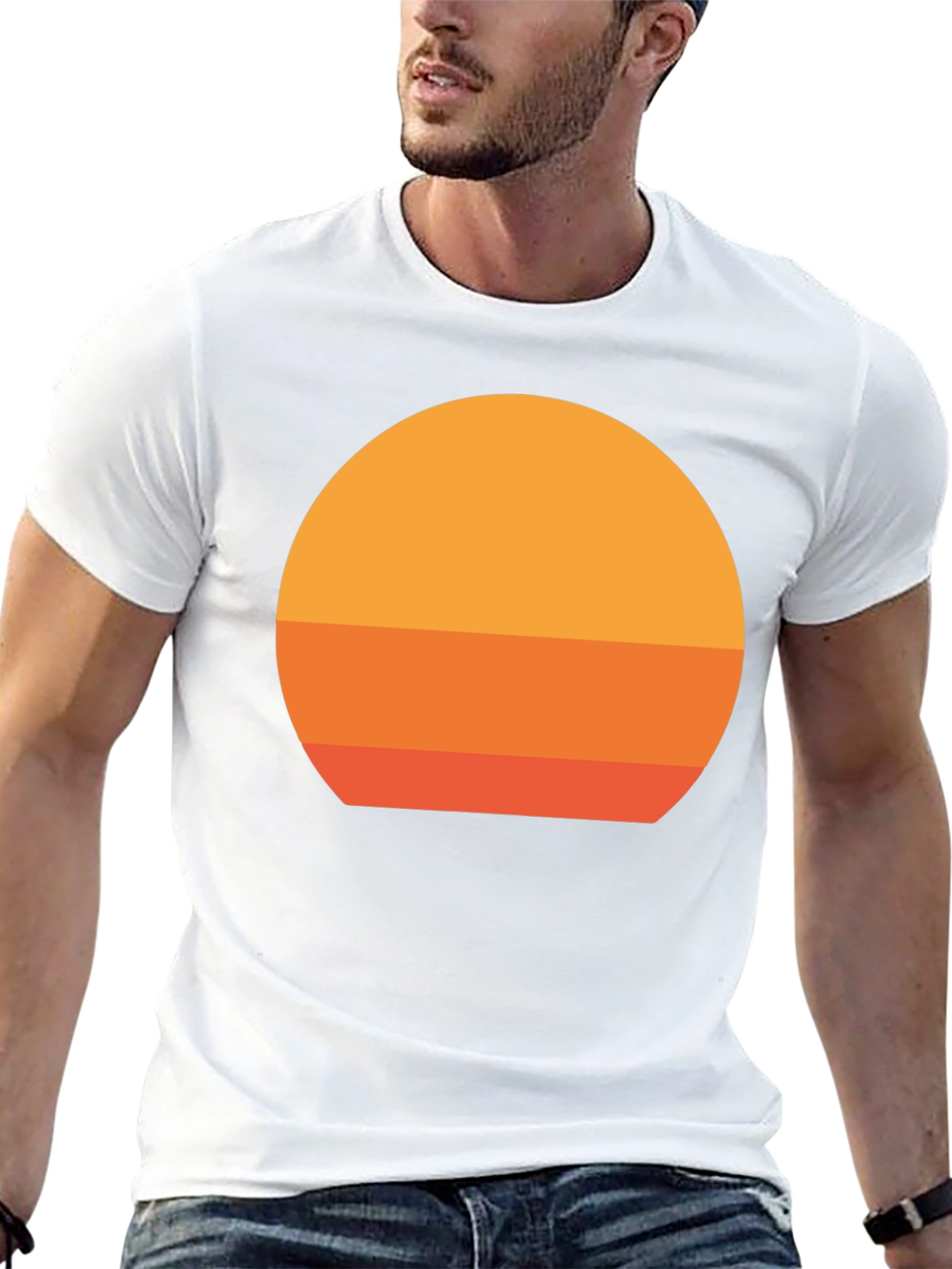 Black Retro Sunset Graphic Black T-Shirt view 13