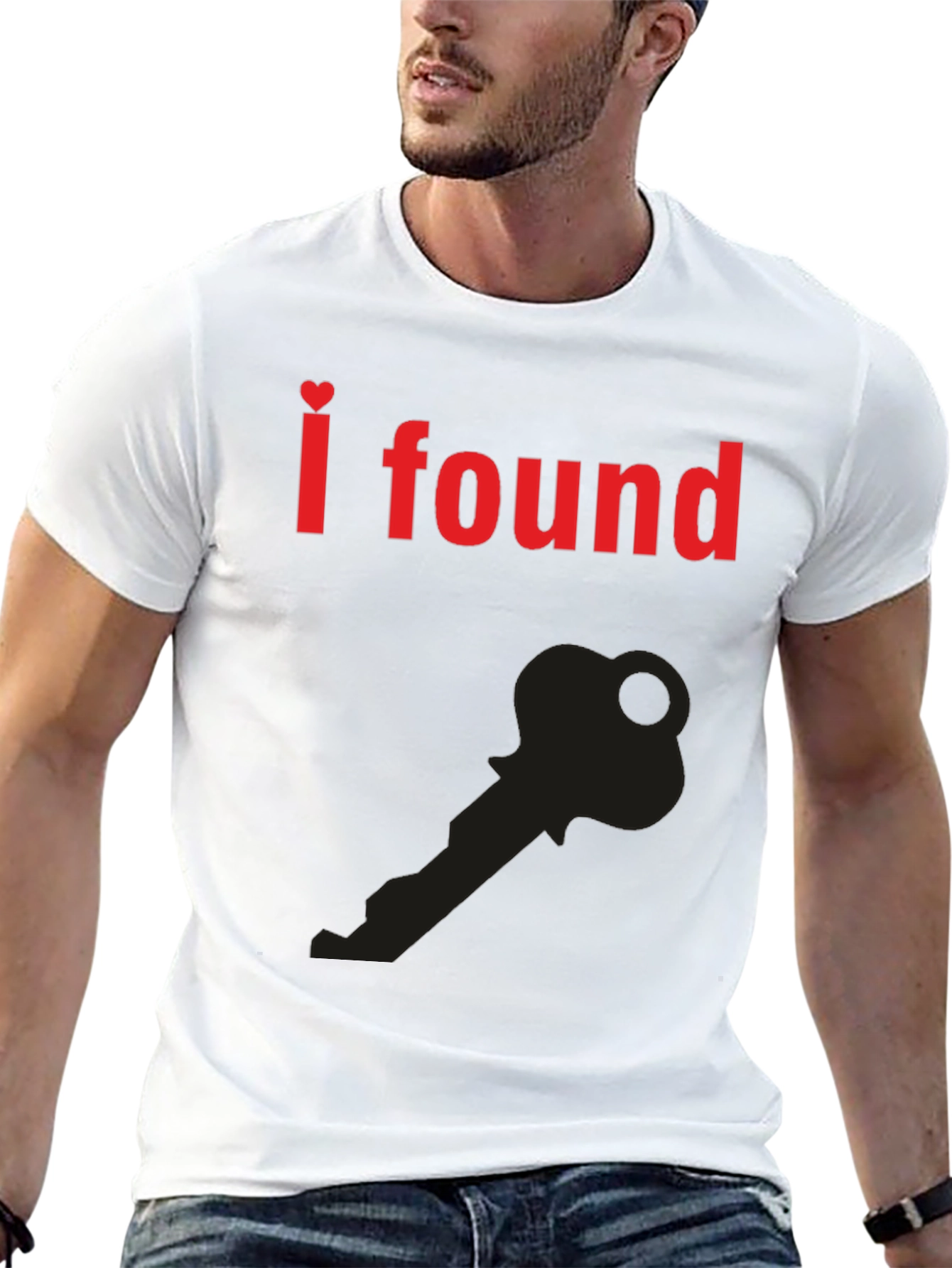 Black I Found the Key T-Shirt - Heart Graphic view 13