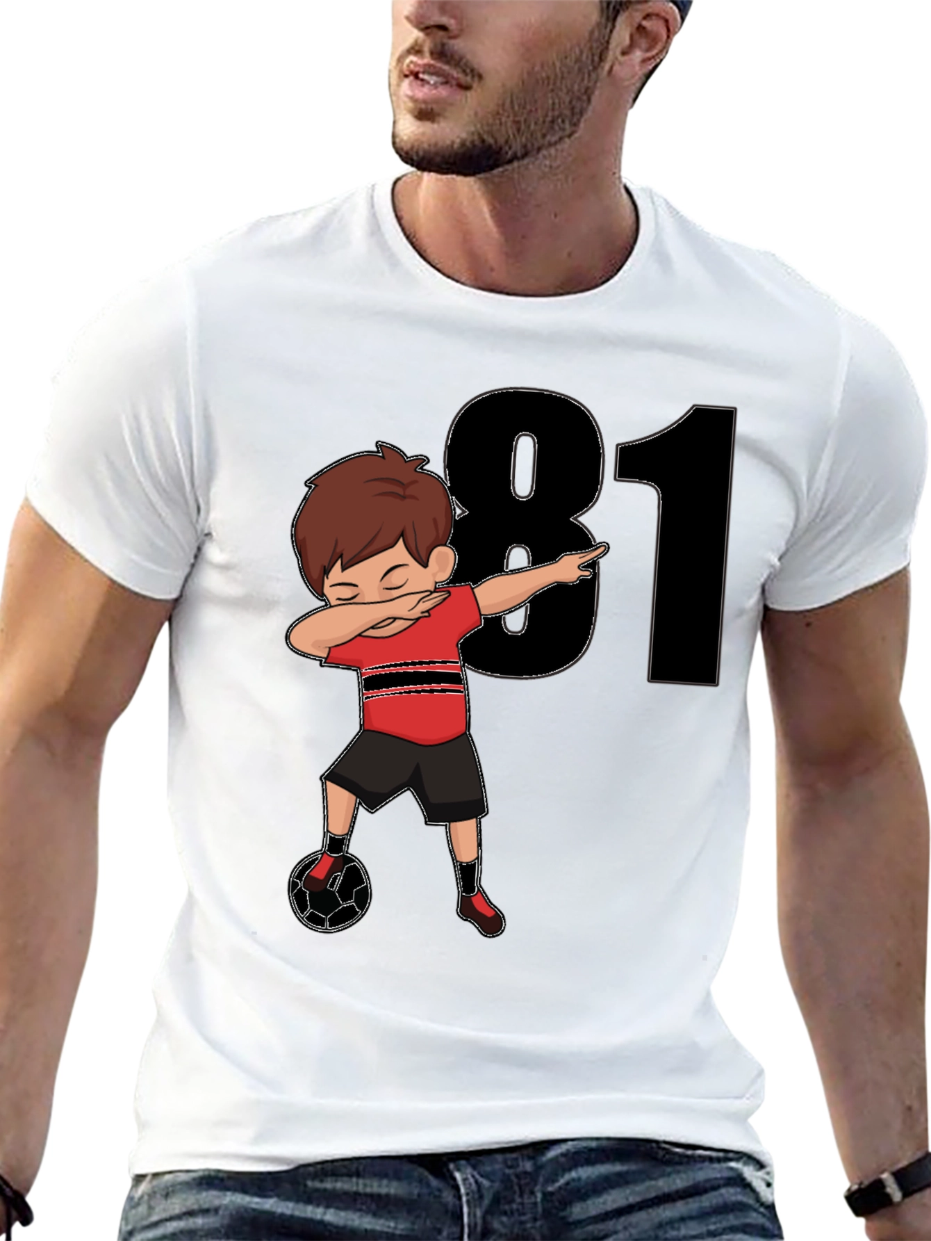 81st Birthday Soccer Dabbing Boy T-Shirt - 13