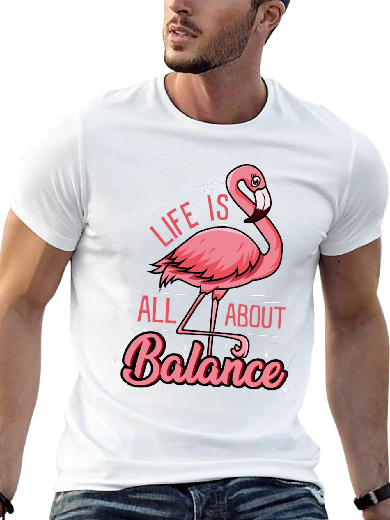 Black Life is All About Balance Flamingo Graphic T-Shirt view 13