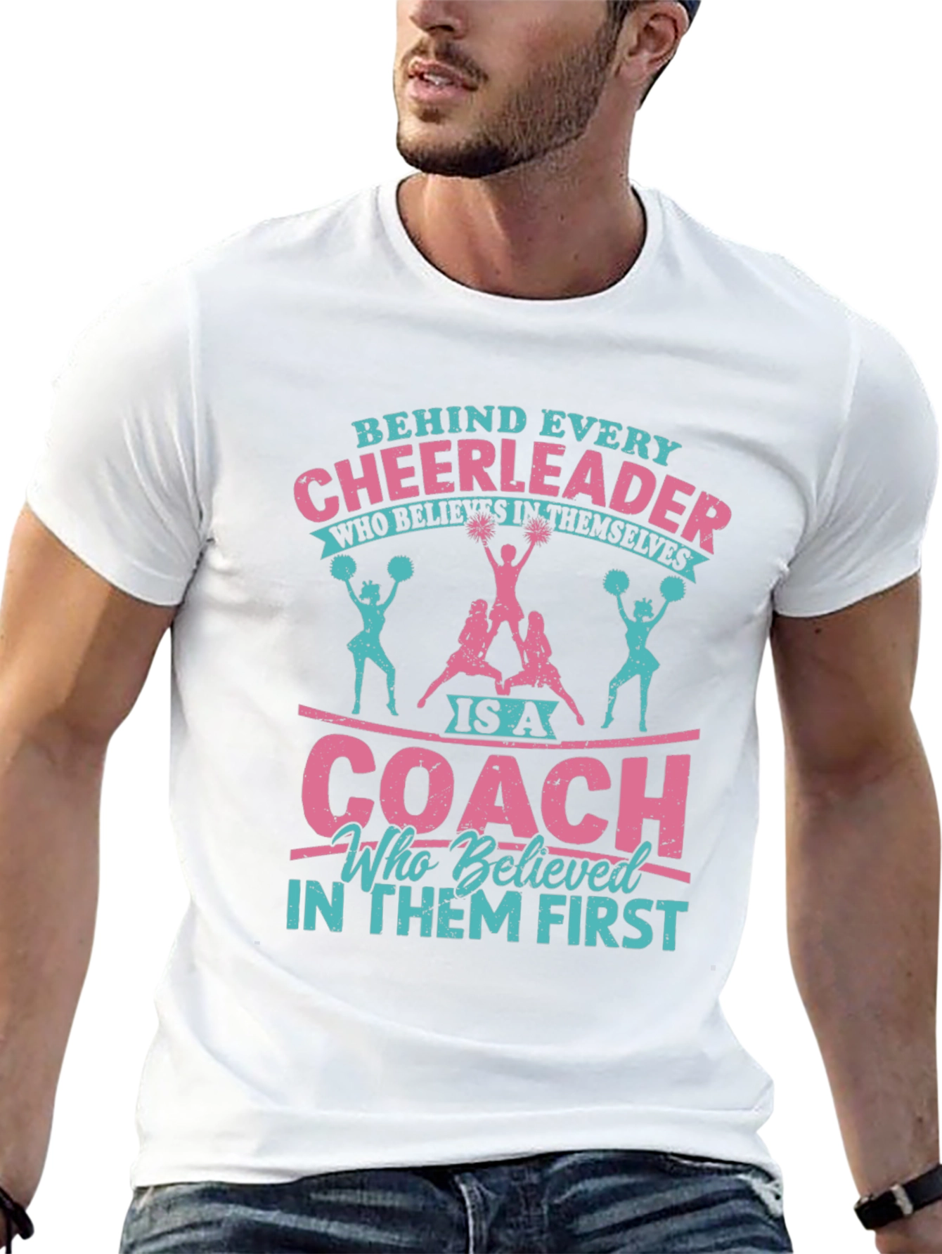 Black Cheerleader Coach Graphic Tee - Black Cotton Blend view 13