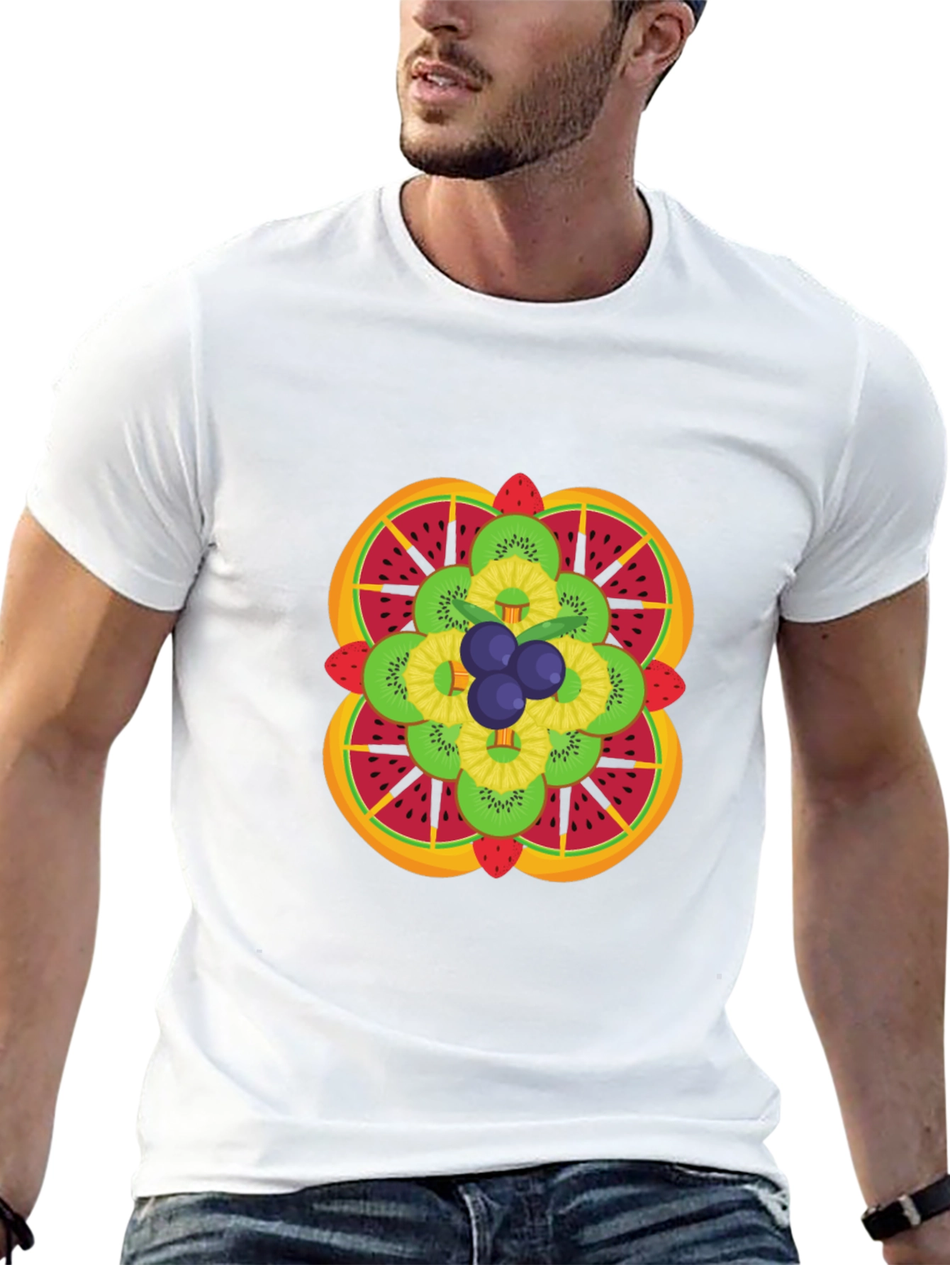 Black Fruit Mandala Graphic Tee - Stylish & Unique Design view 13