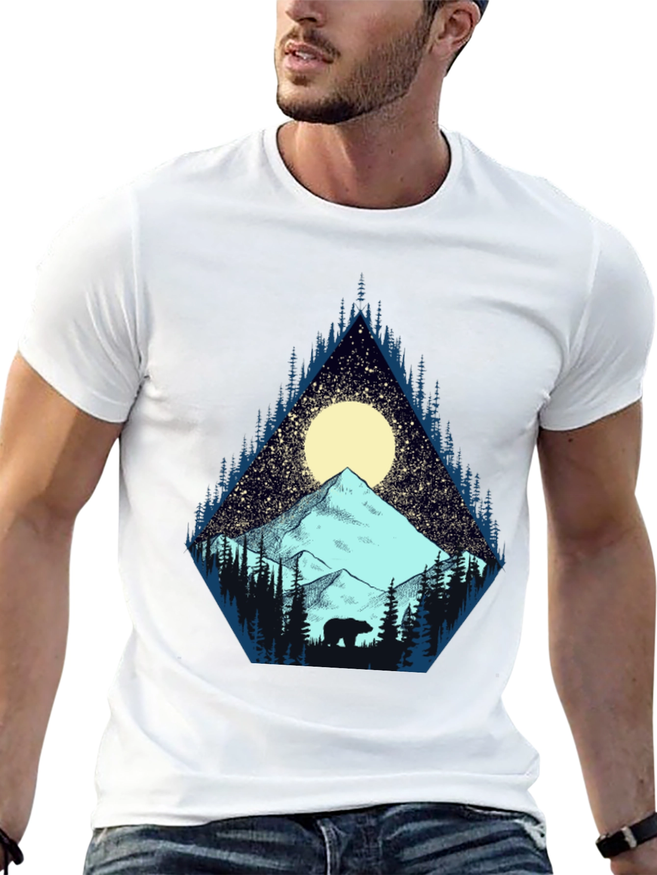 Black Mountain Bear Graphic Tee - Nature Adventure Shirt view 13