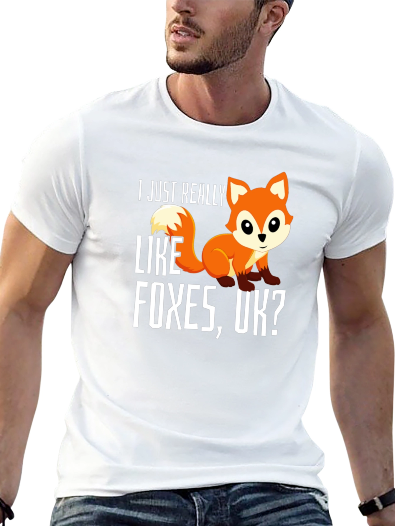 Black I Like Foxes Graphic T-Shirt - Unisex Crew Neck Tee view 13